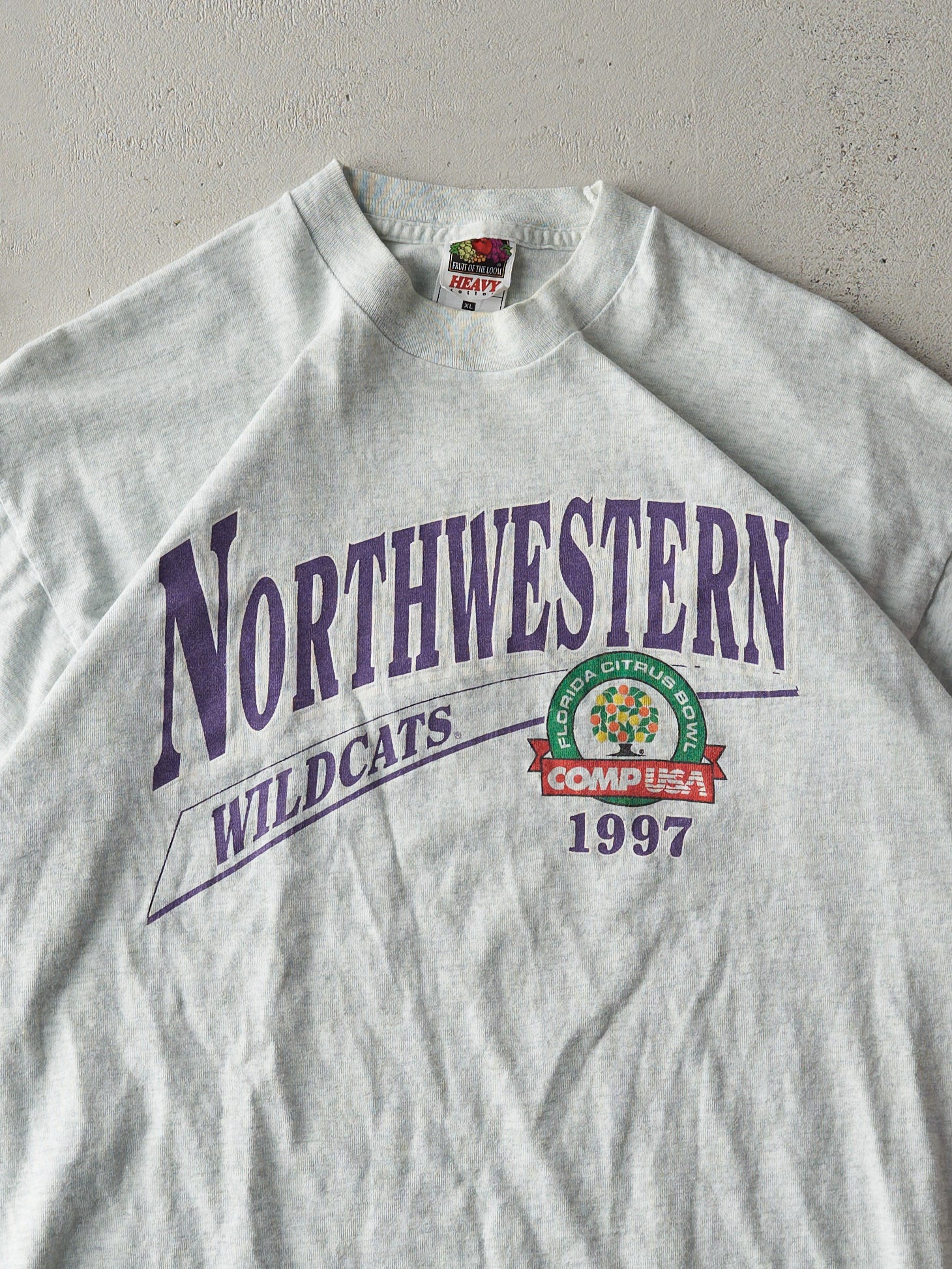 Vintage 97's Heather Grey Northwestern Citrus Bowl Single Stitch Tee (M)