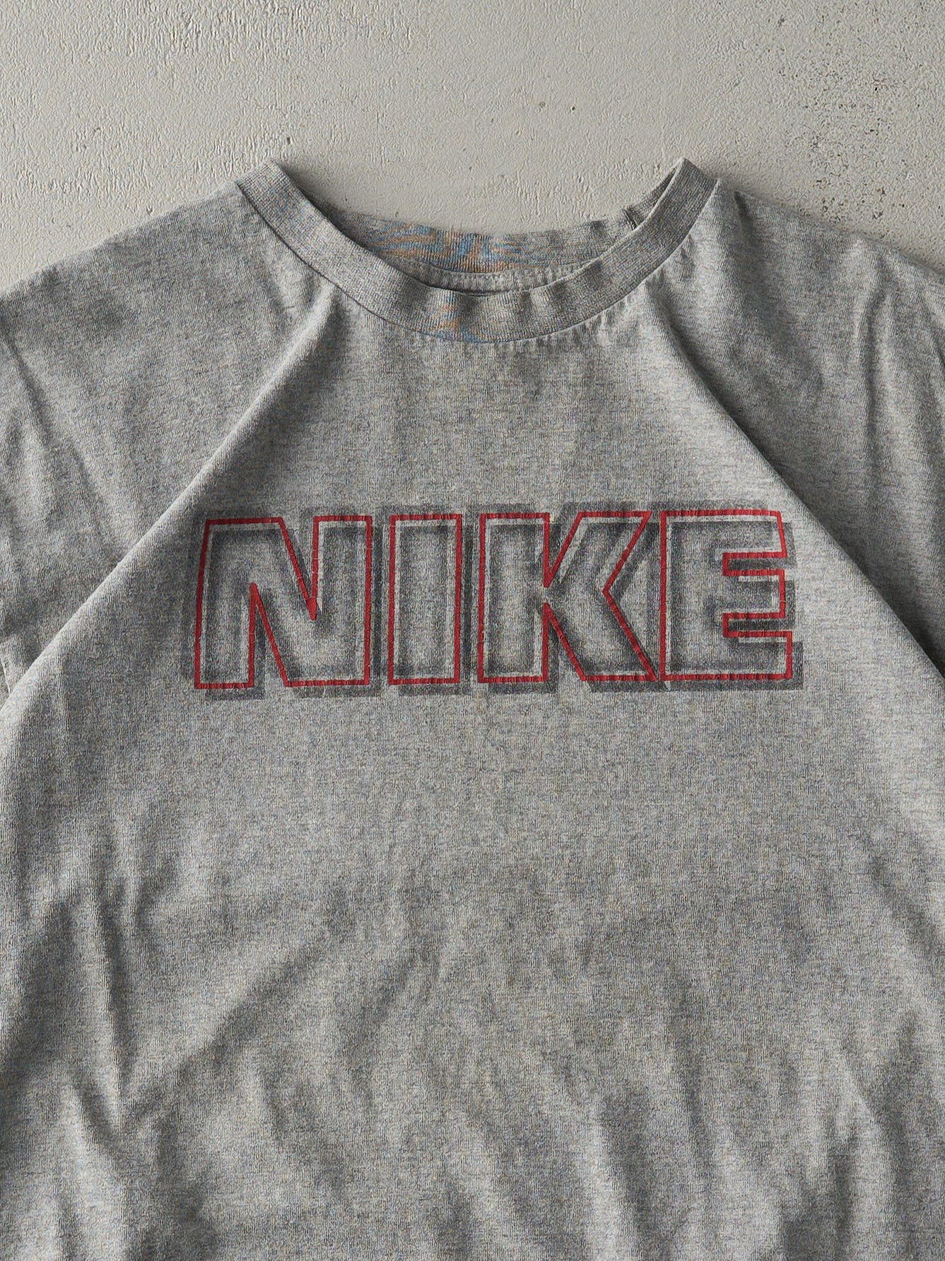 Vintage Y2K Grey Nike Logo Tee (M)