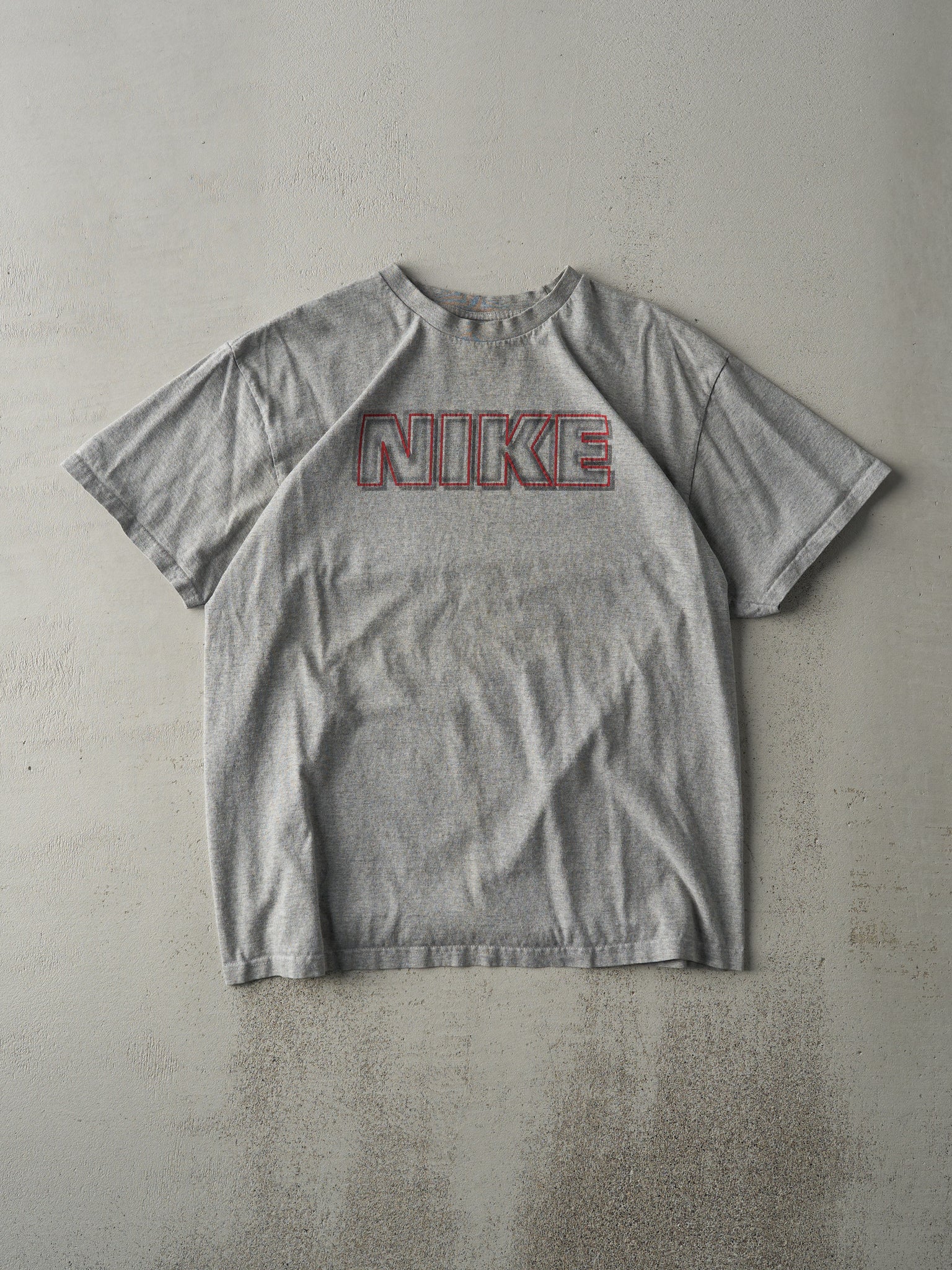 Vintage Y2K Grey Nike Logo Tee (M)