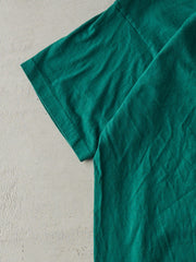 Vintage 90s Green Blank Pocket Single Stitch Long Tee (M)