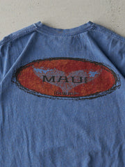 Vintage Y2K Washed Blue Maui Hawaii Tee (L)