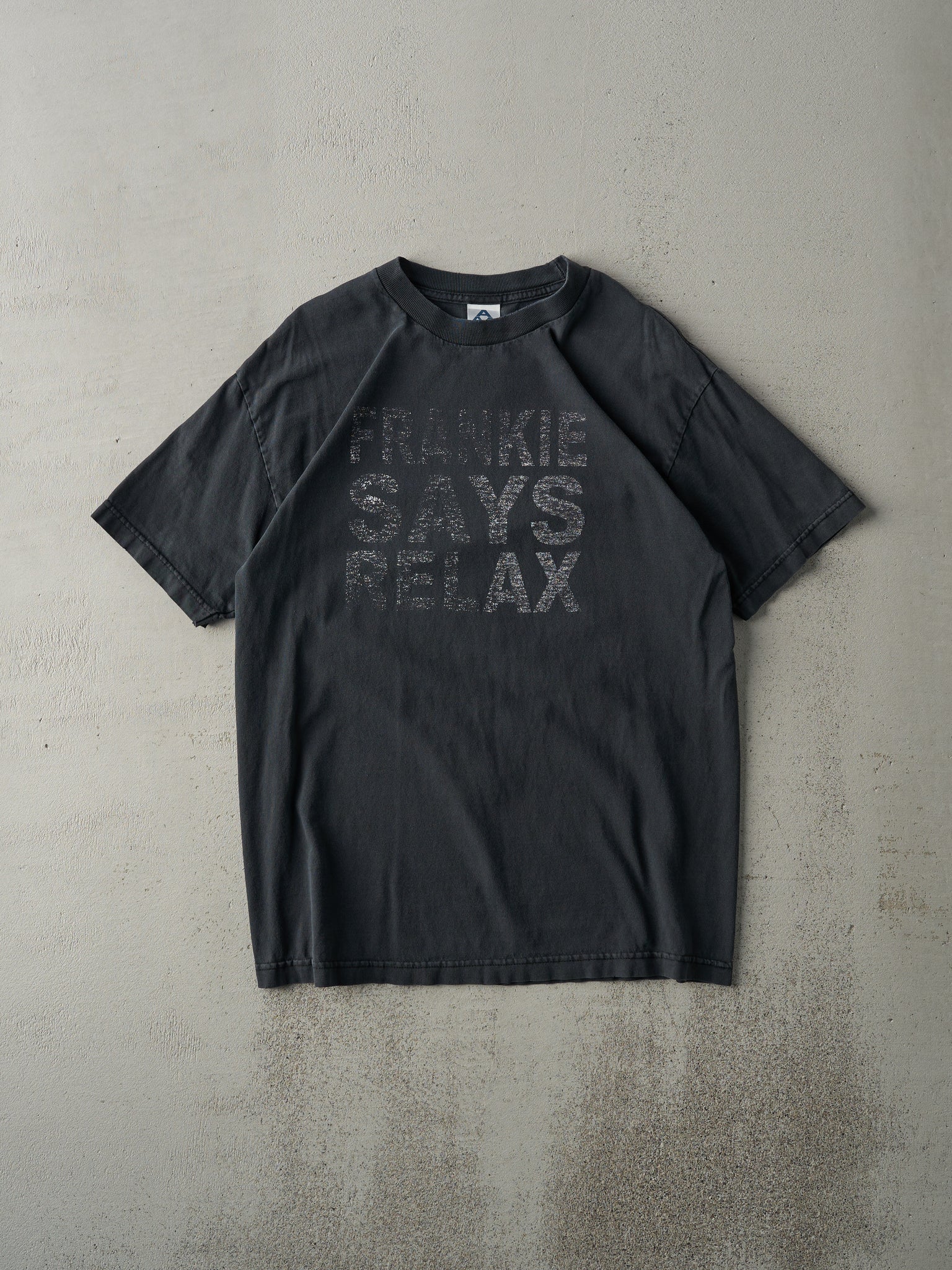 Vintage Y2K Faded Black "Frankie Says Relax" Frankie Goes to Hollywood Band Tee (M)