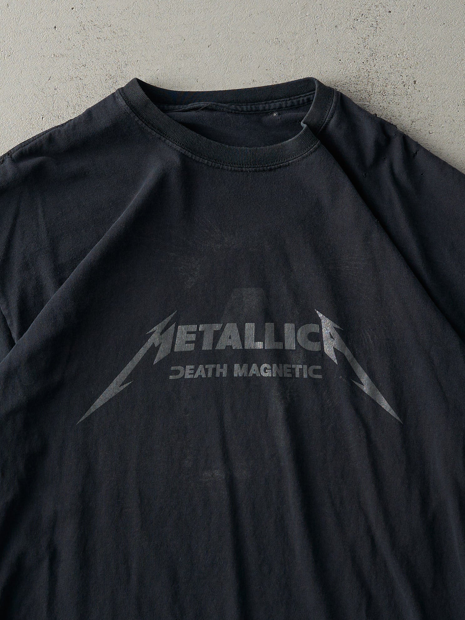 Vintage Y2K Faded Black Metallica Death Magnetic Band Tee (M)