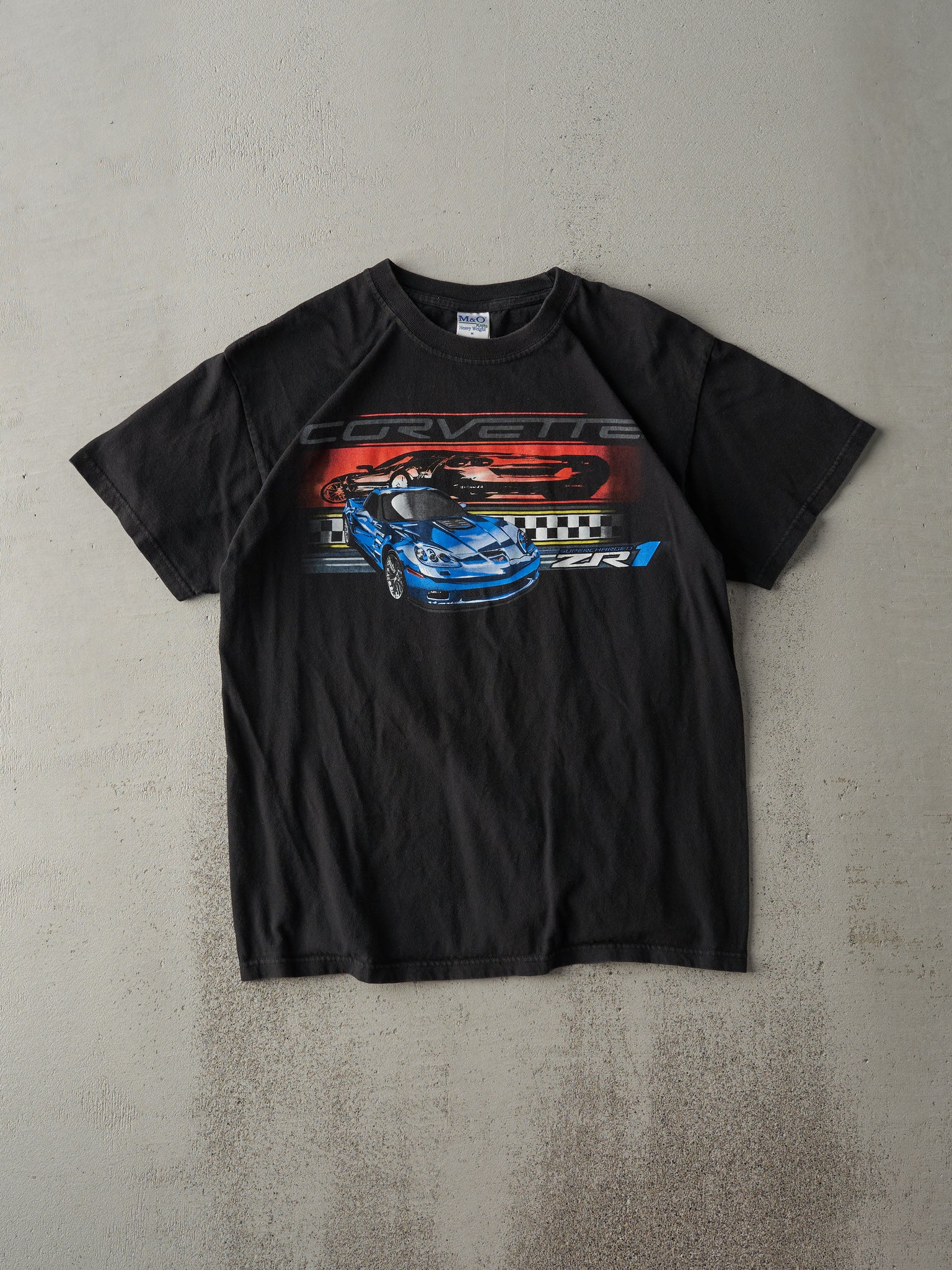 Vintage Y2K Faded Black Corvette ZR1 Tee (S)