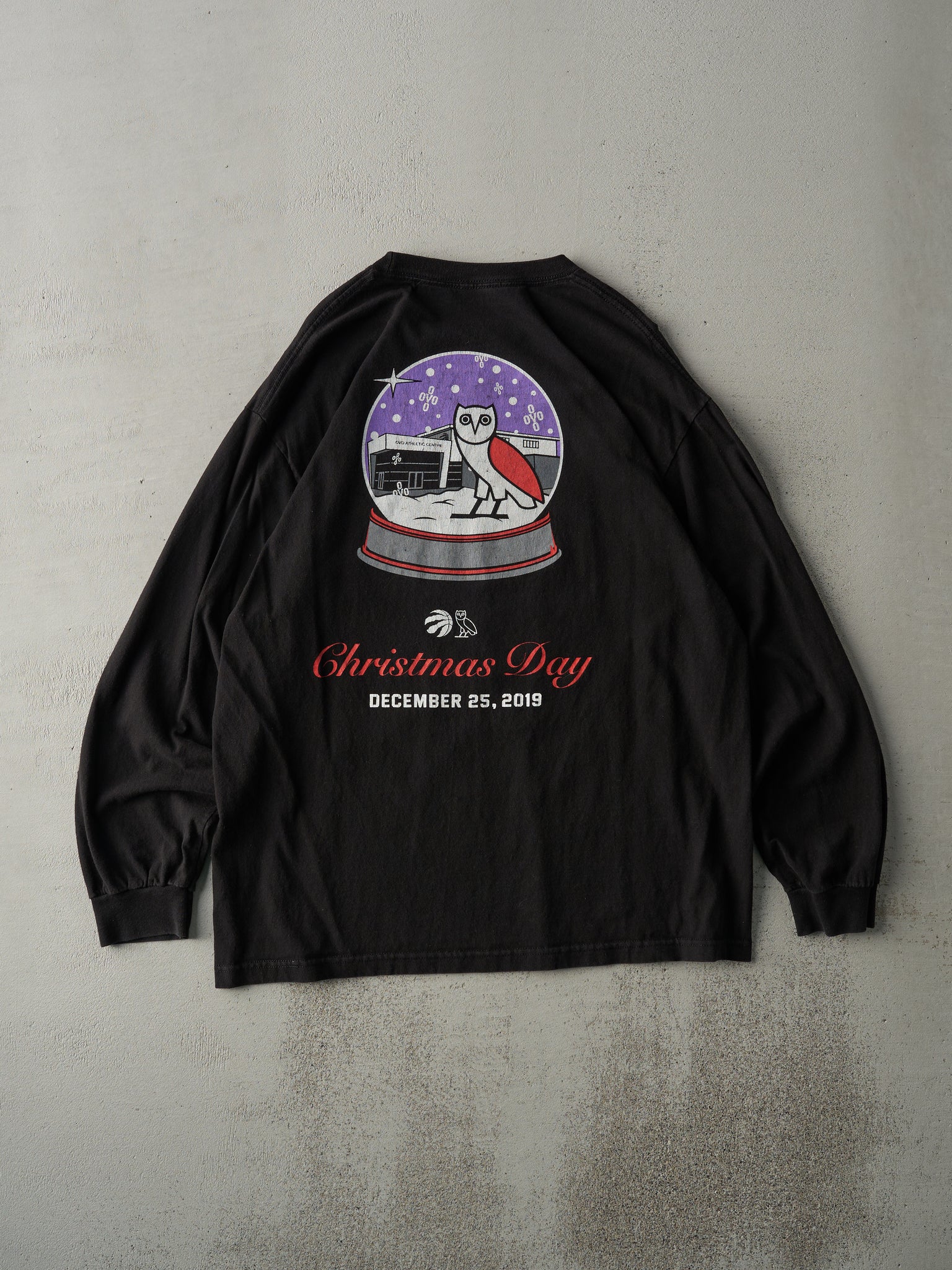 19' Black Toronto Raptors OVO Christmas Day Long Sleeve (M)