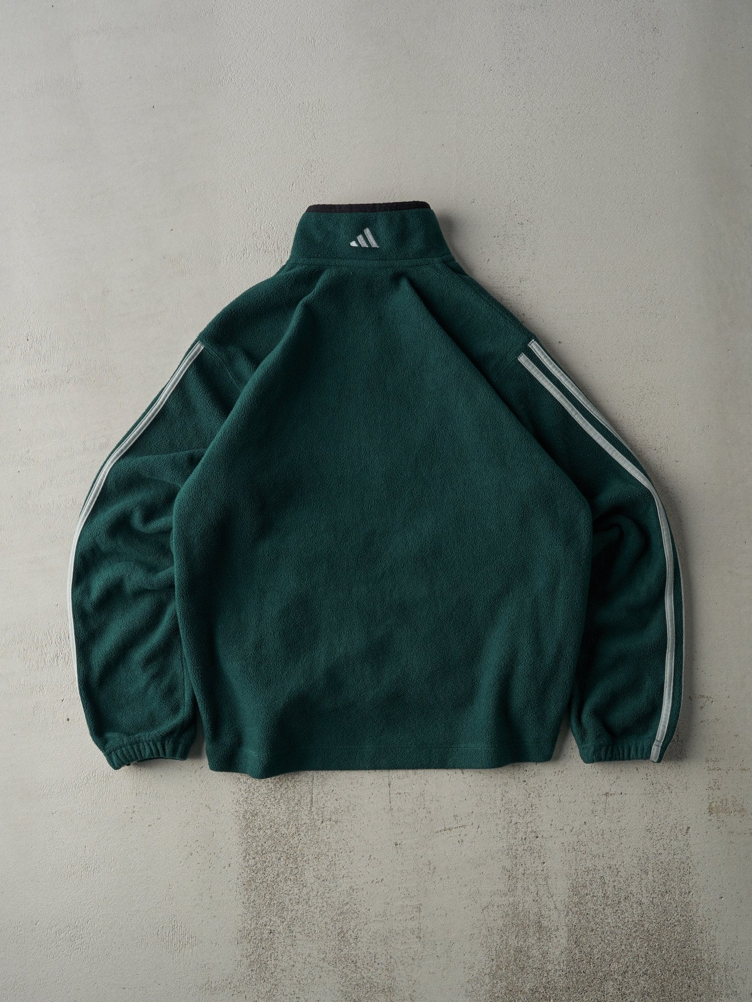 Vintage 90s Forest Green Adidas Fleece Zip Up Sweater (M)