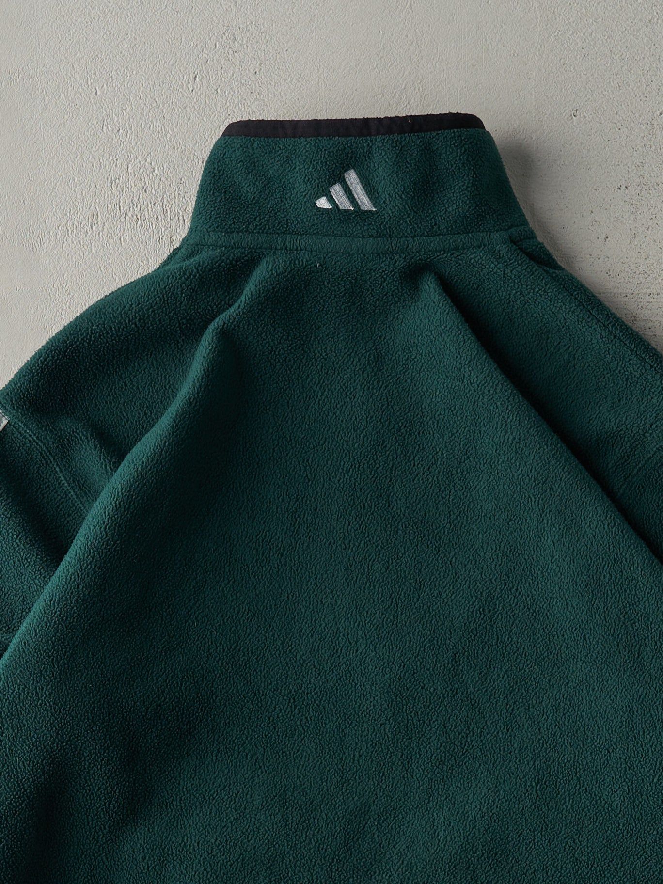 Vintage 90s Forest Green Adidas Fleece Zip Up Sweater (M)