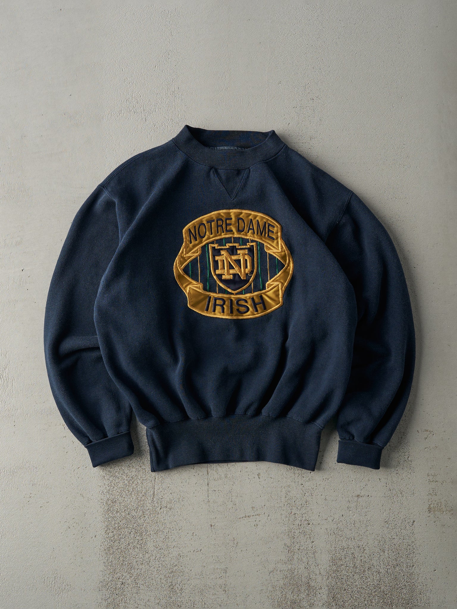 Vintage 80s Navy Blue Notre Dame Fighting Irish Crewneck (M)