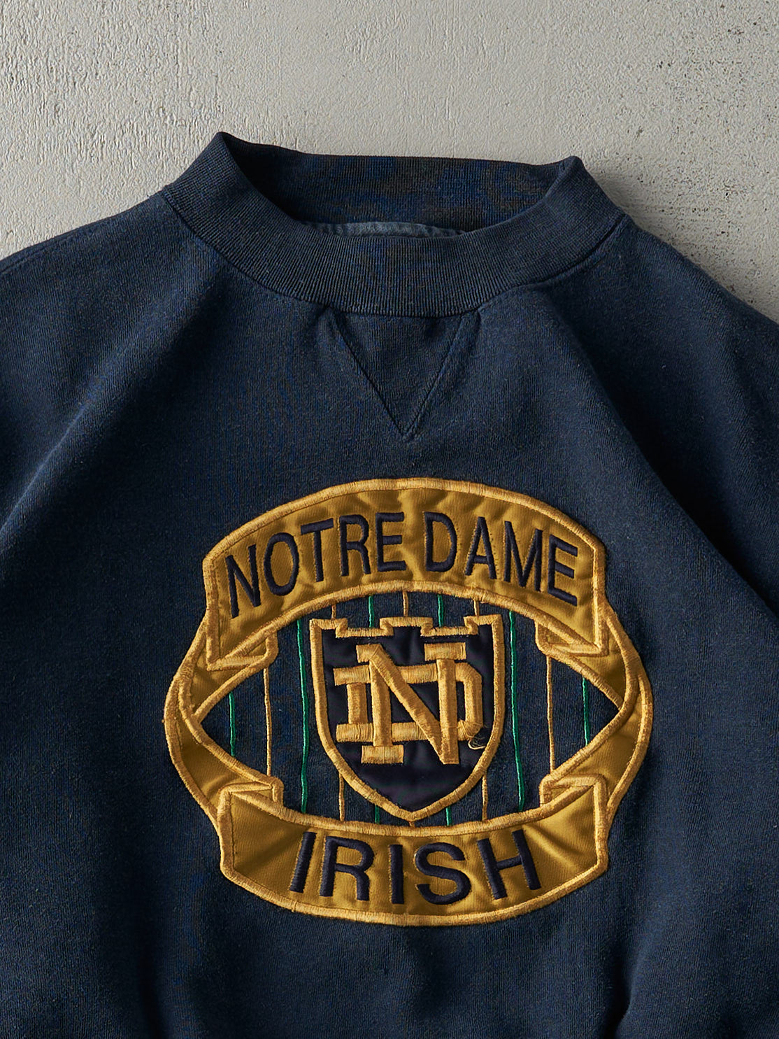 Vintage 80s Navy Blue Notre Dame Fighting Irish Crewneck (M)