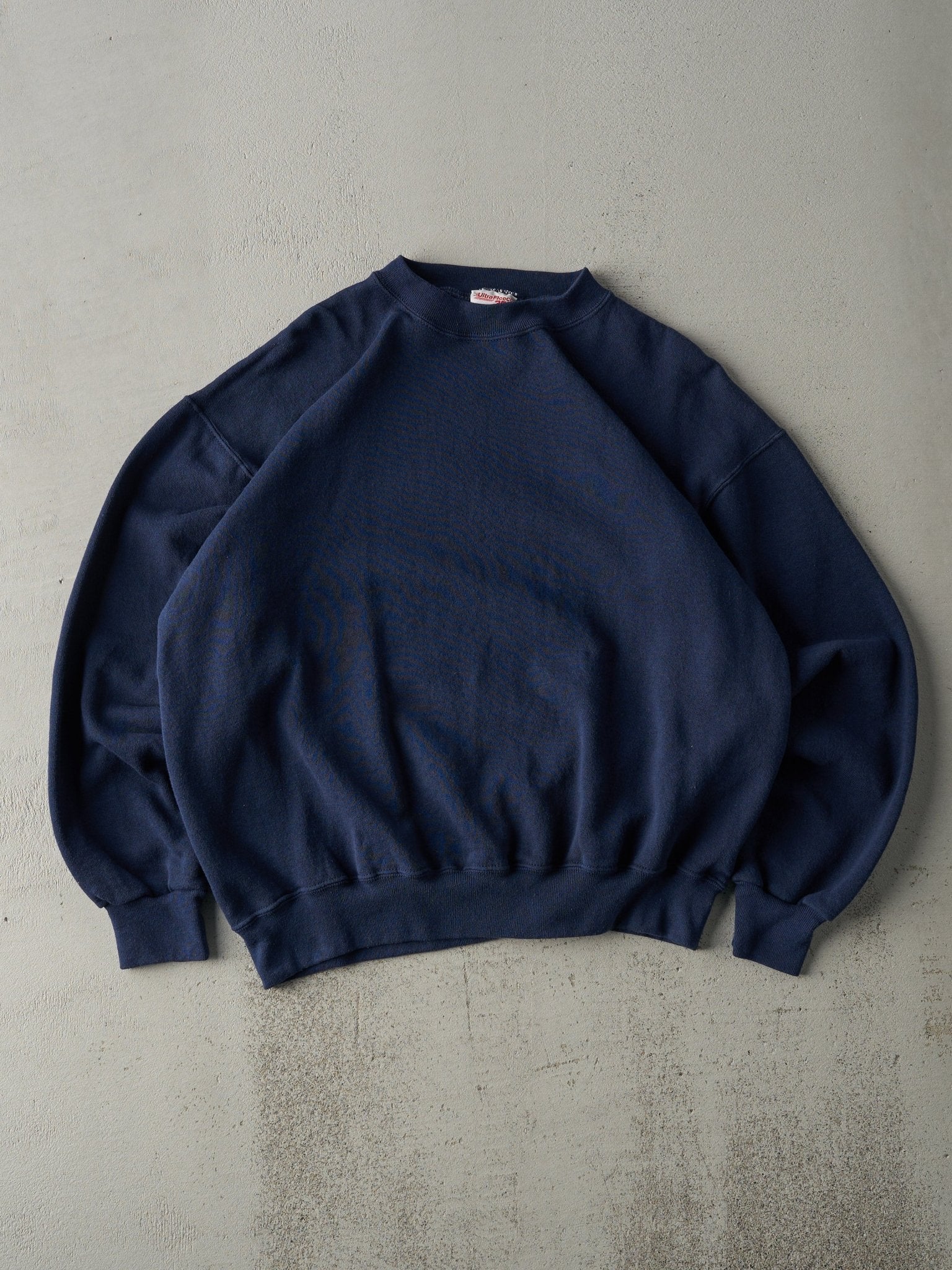 Vintage 90s Navy Blue Blank Crewneck (M)