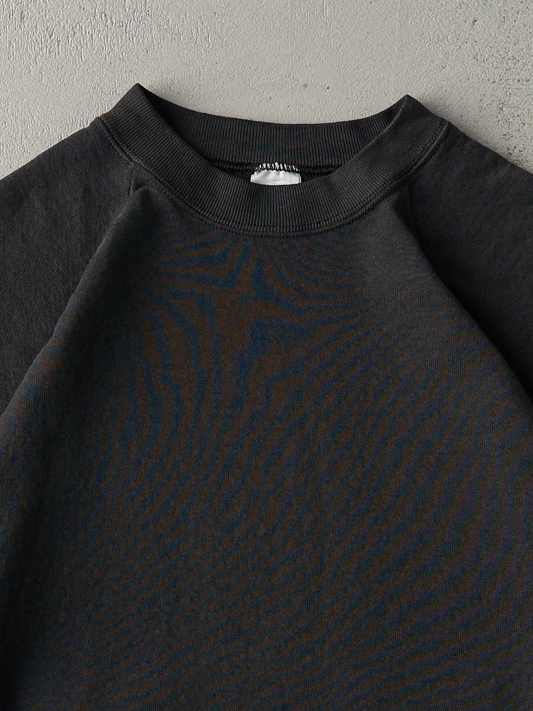 Vintage 80s Faded Black Blank Crewneck (M)