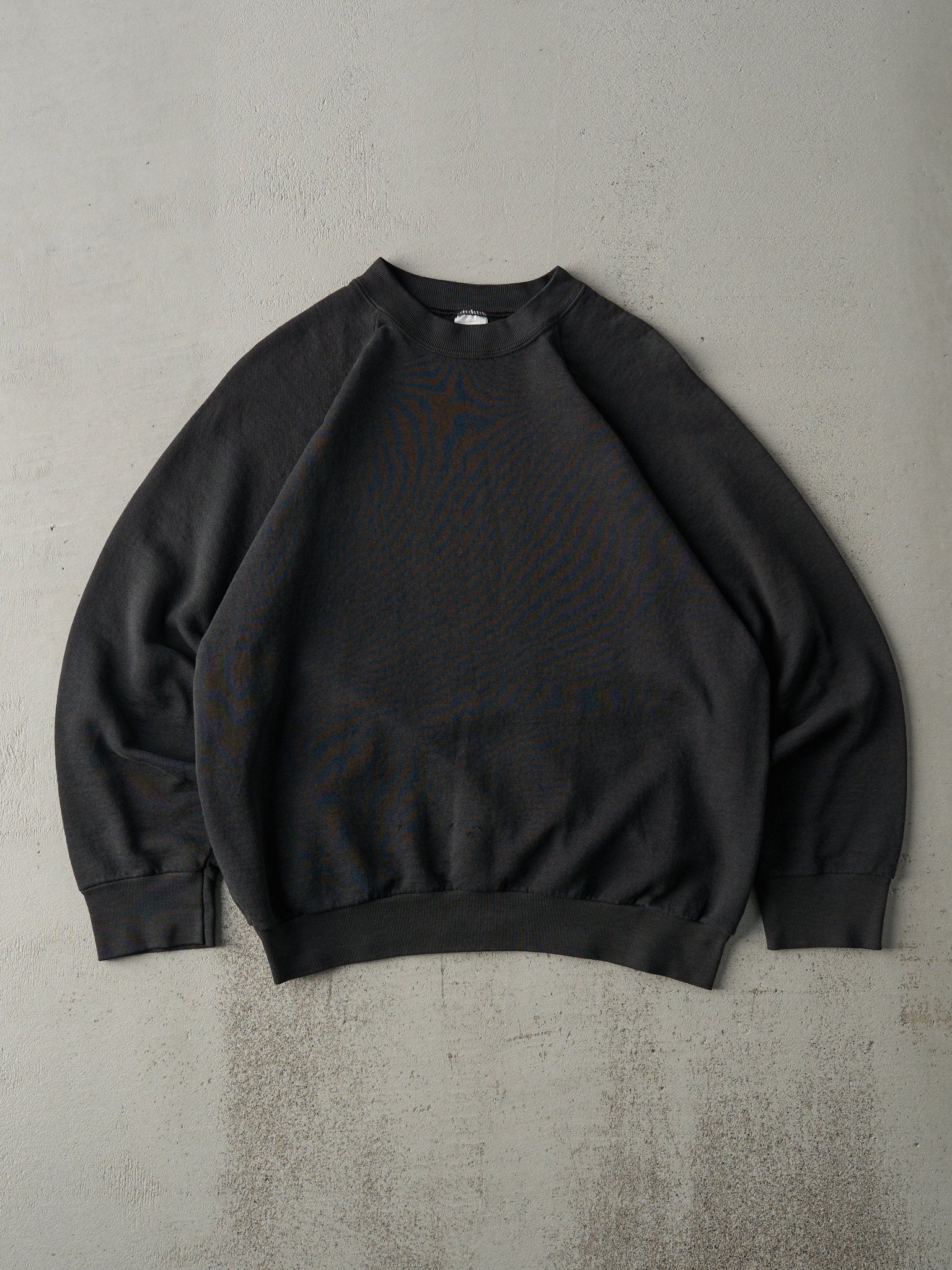 Vintage 80s Faded Black Blank Crewneck (M)