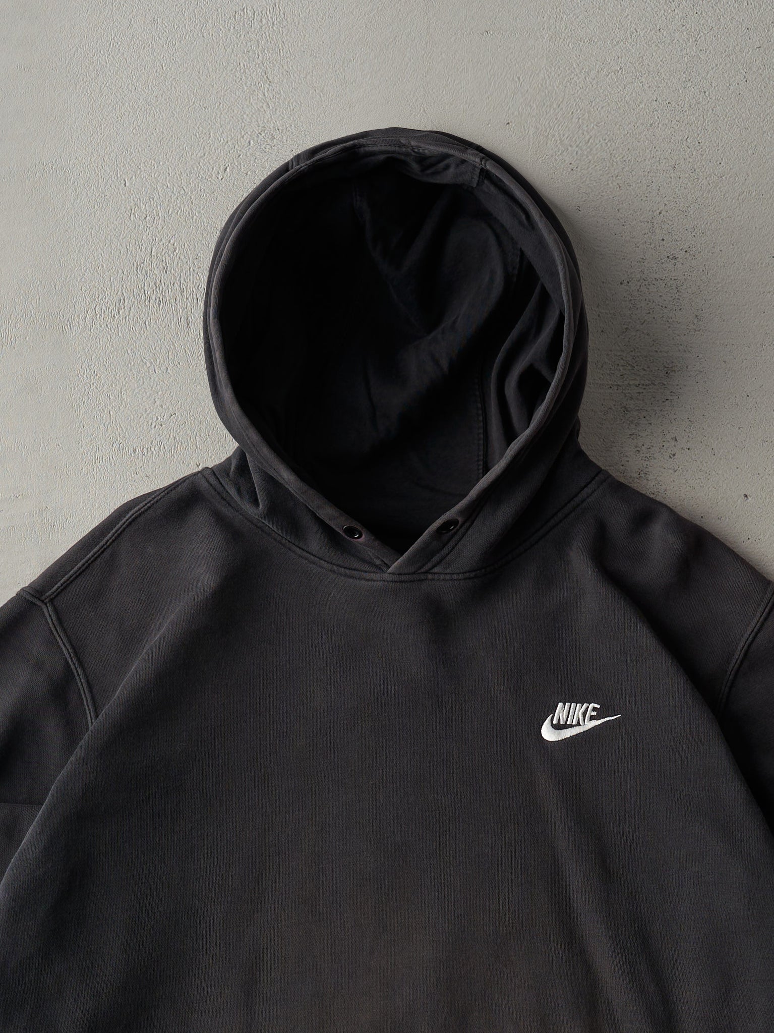 Vintage Y2K Faded Black Nike Logo Hoodie (L)