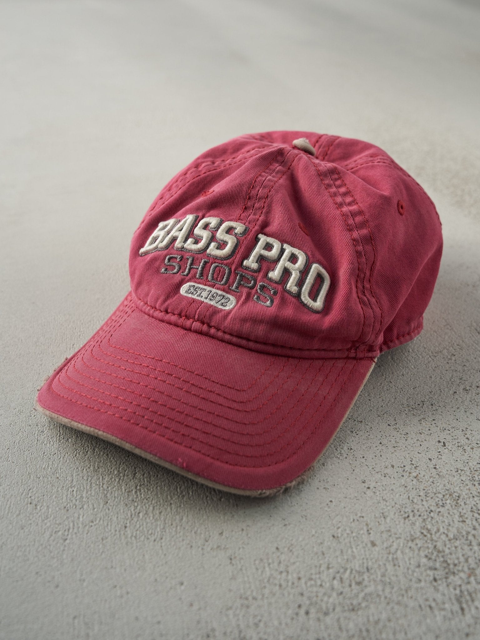 Vintage Y2K Faded Red Bass Pro Shops Strapback Hat