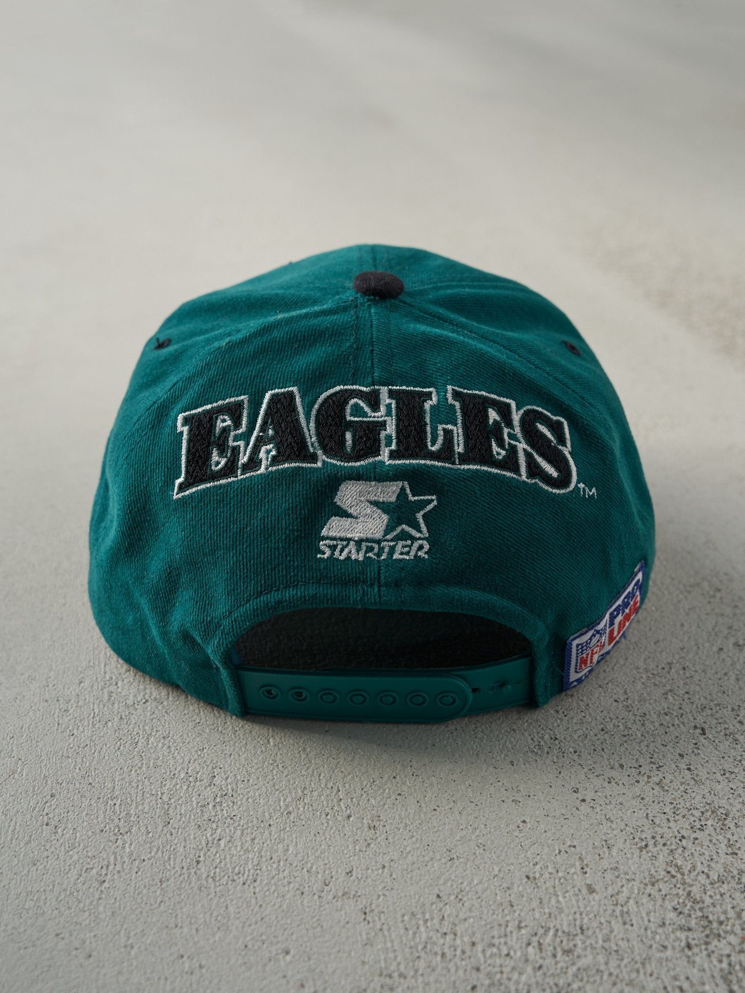 Vintage 90s Green Philadelphia Eagles Blockhead Snapback Hat