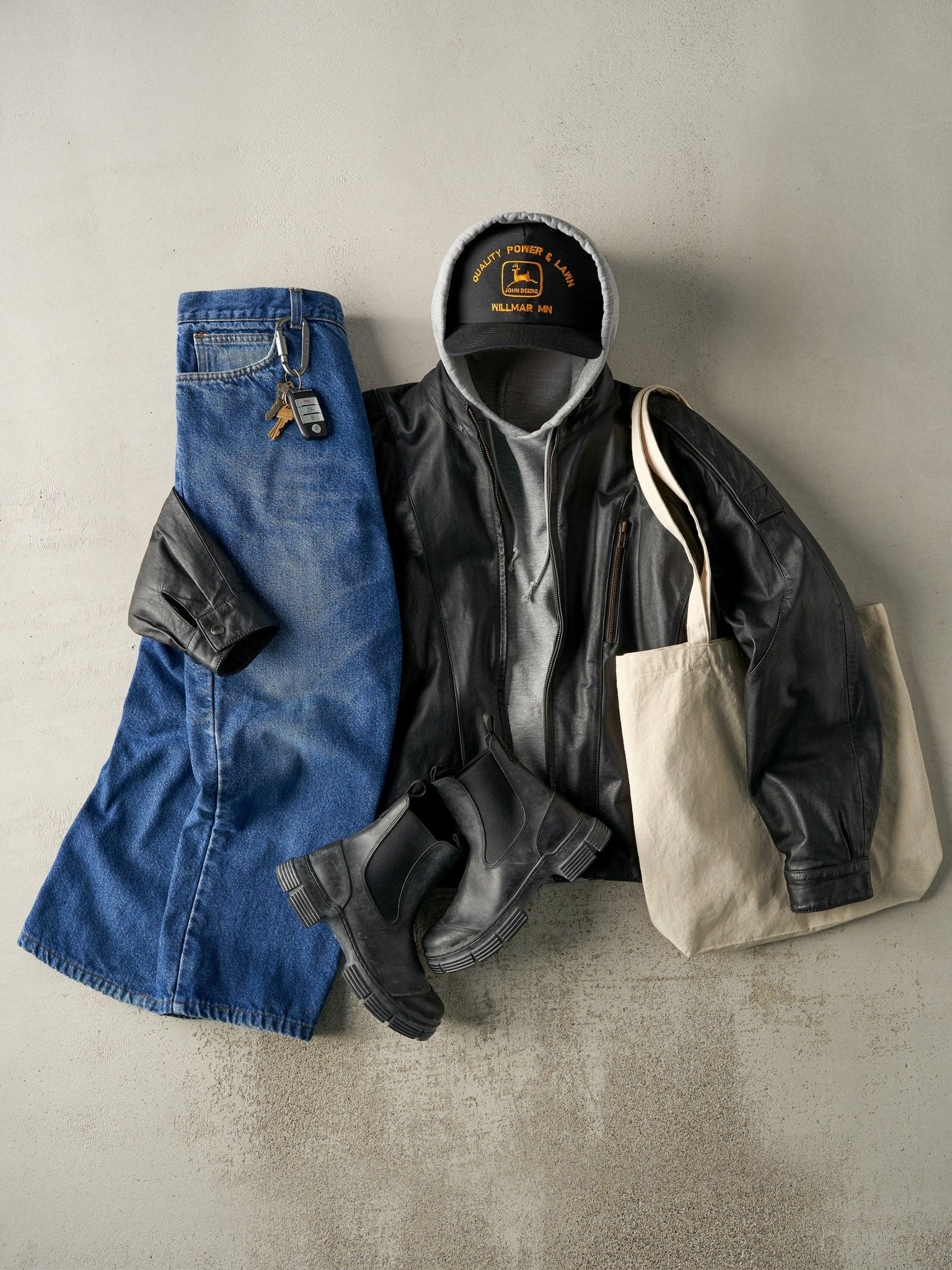 Vintage Y2K Black Leather Biker Jacket (M)