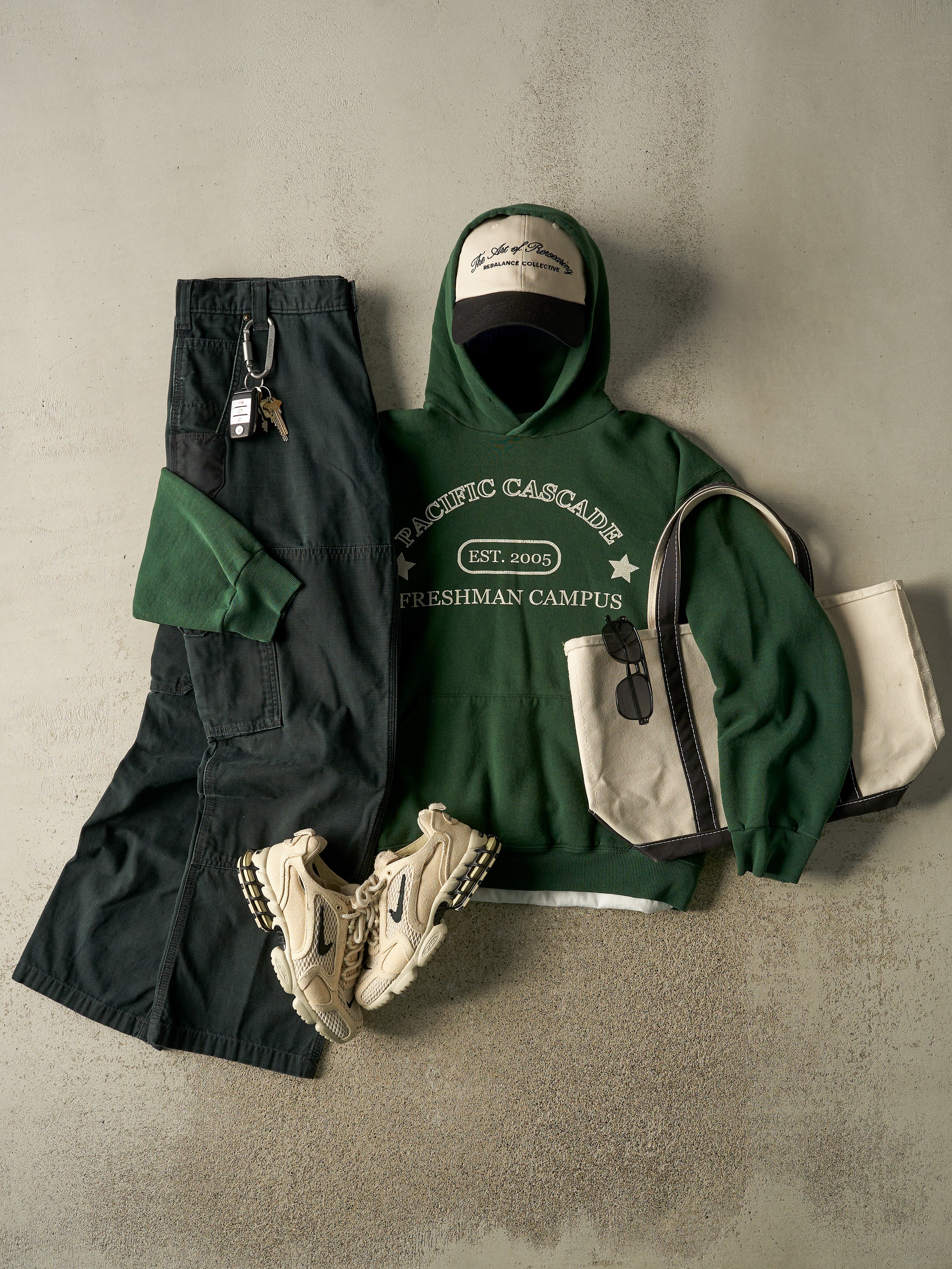 Vintage Y2K Green Russell Athletic Pacific Cascade Hoodie (S/M)