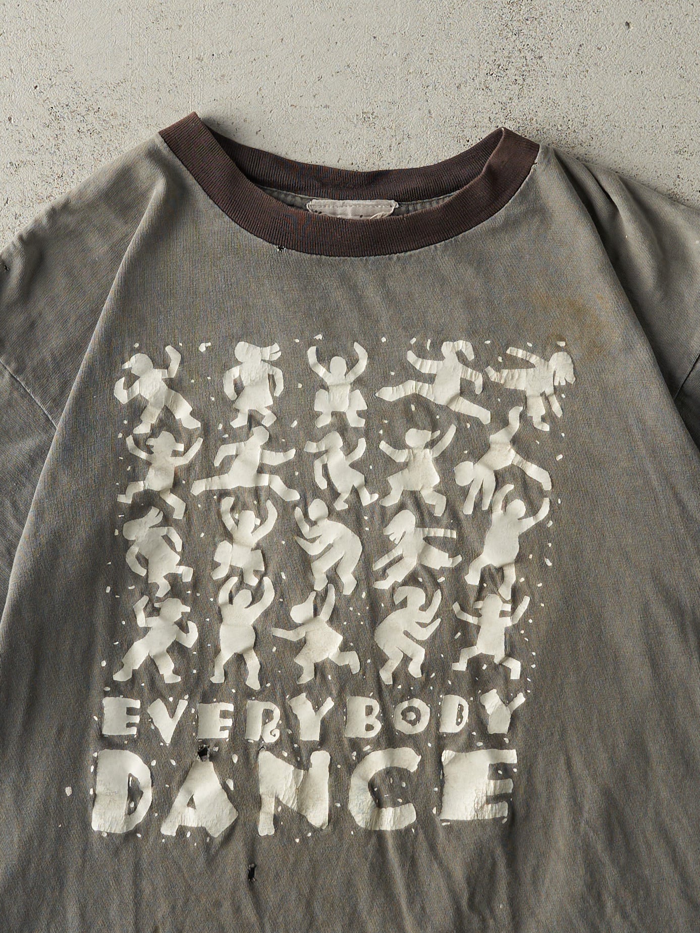 Vintage 90s Sun Faded Grey Everybody Dance Single Stitch Tee (M)
