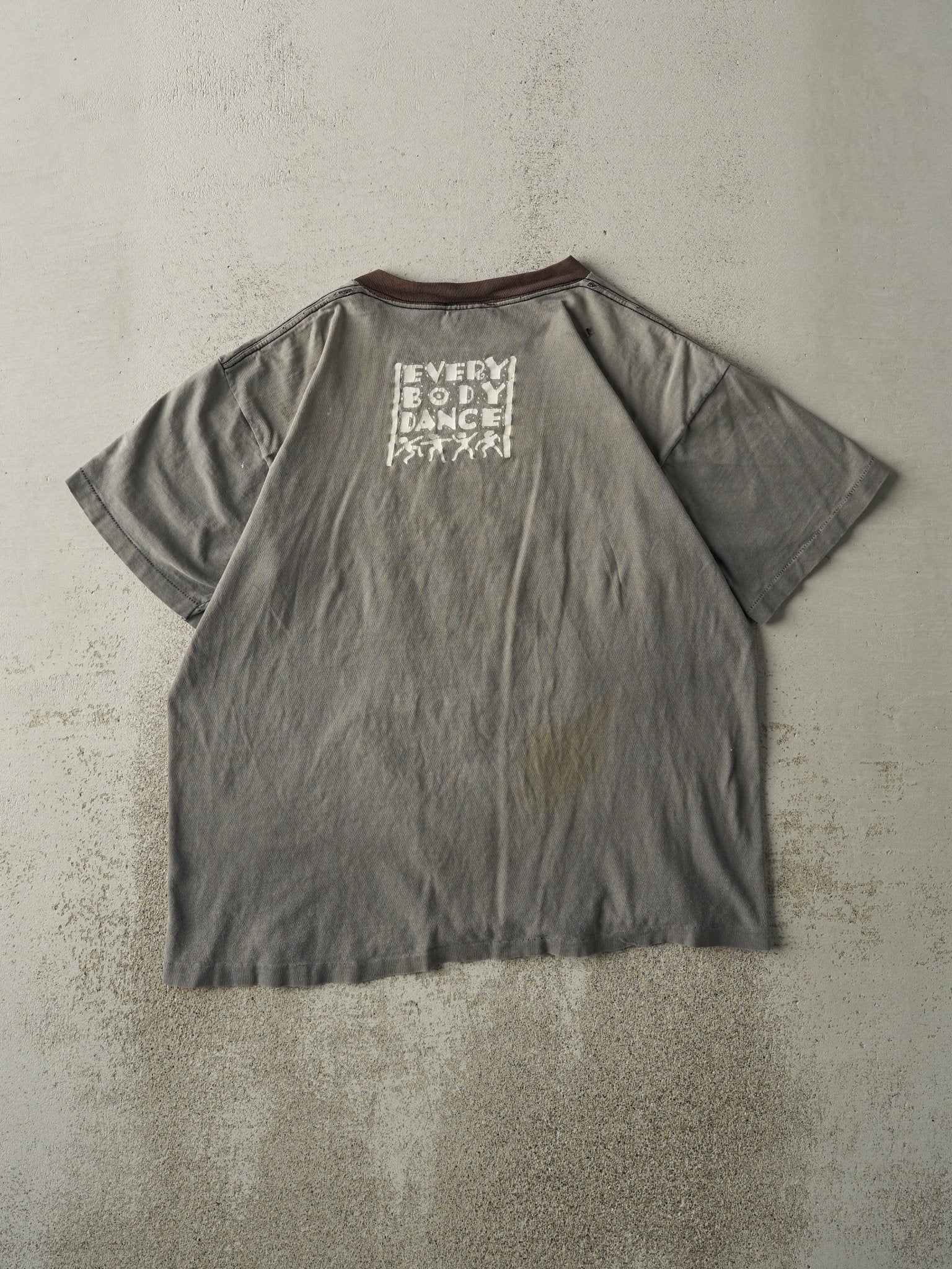 Vintage 90s Sun Faded Grey Everybody Dance Single Stitch Tee (M)