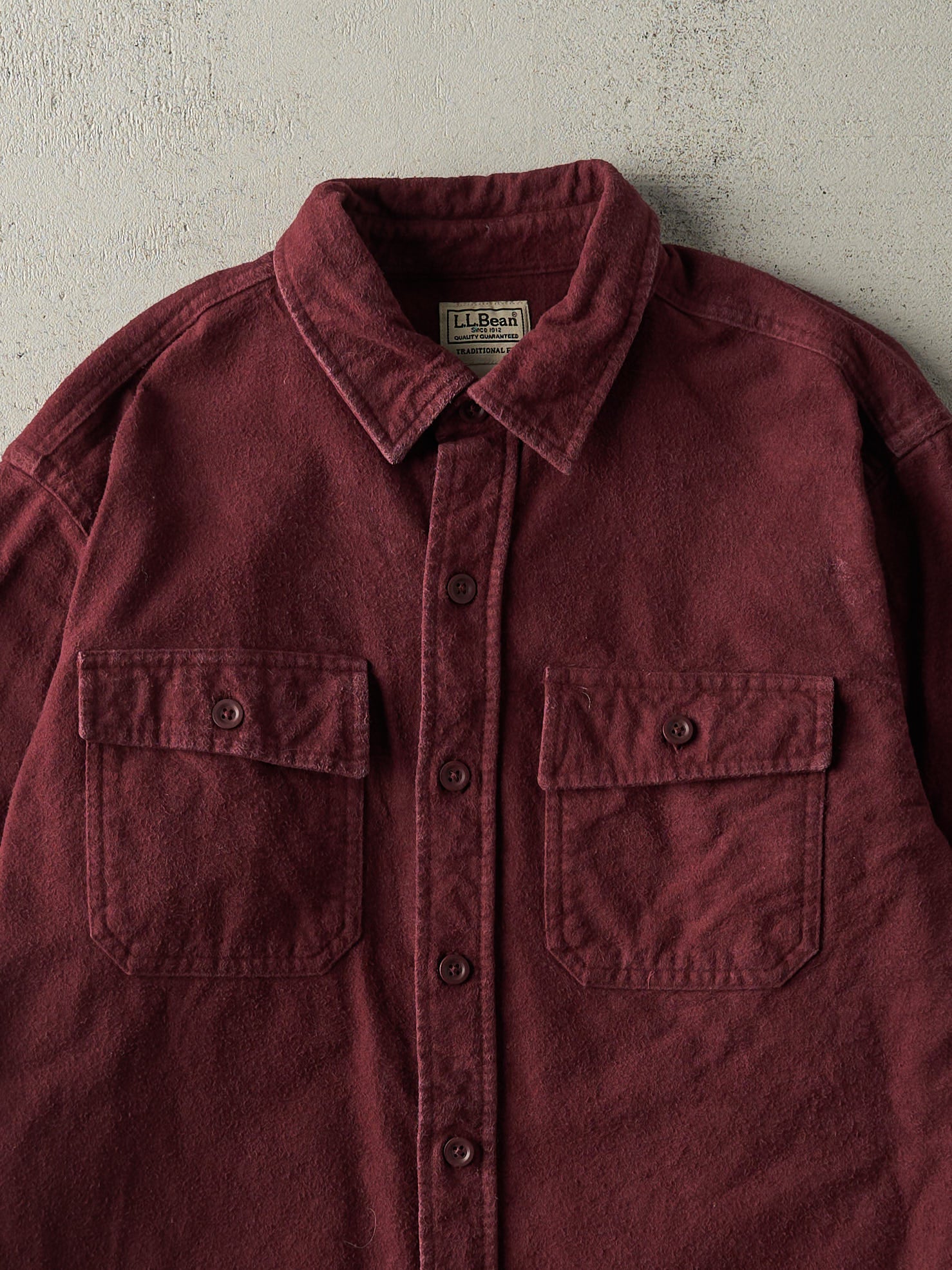 Vintage 90s Burgundy LL Bean Heavyweight Button Up (M/L)