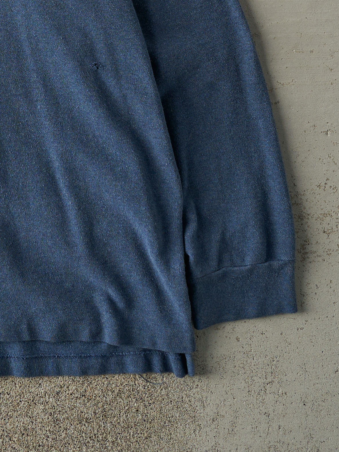 Vintage Y2K Blue Polo Quarter Button Polo Long Sleeve (XXXL)
