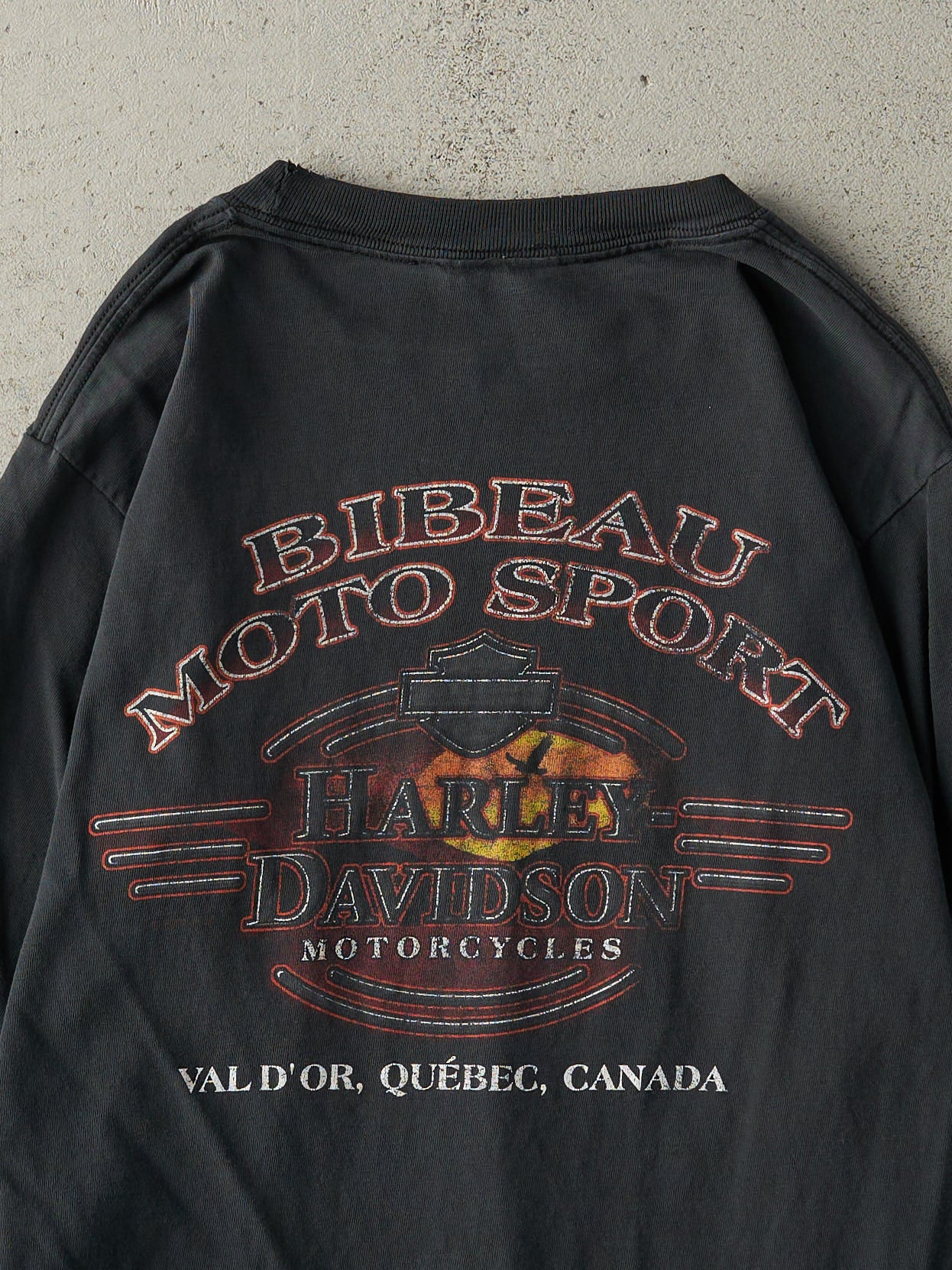 Vintage 04' Black Quebec Canada Harley Davidson Long Sleeve (XS/S)