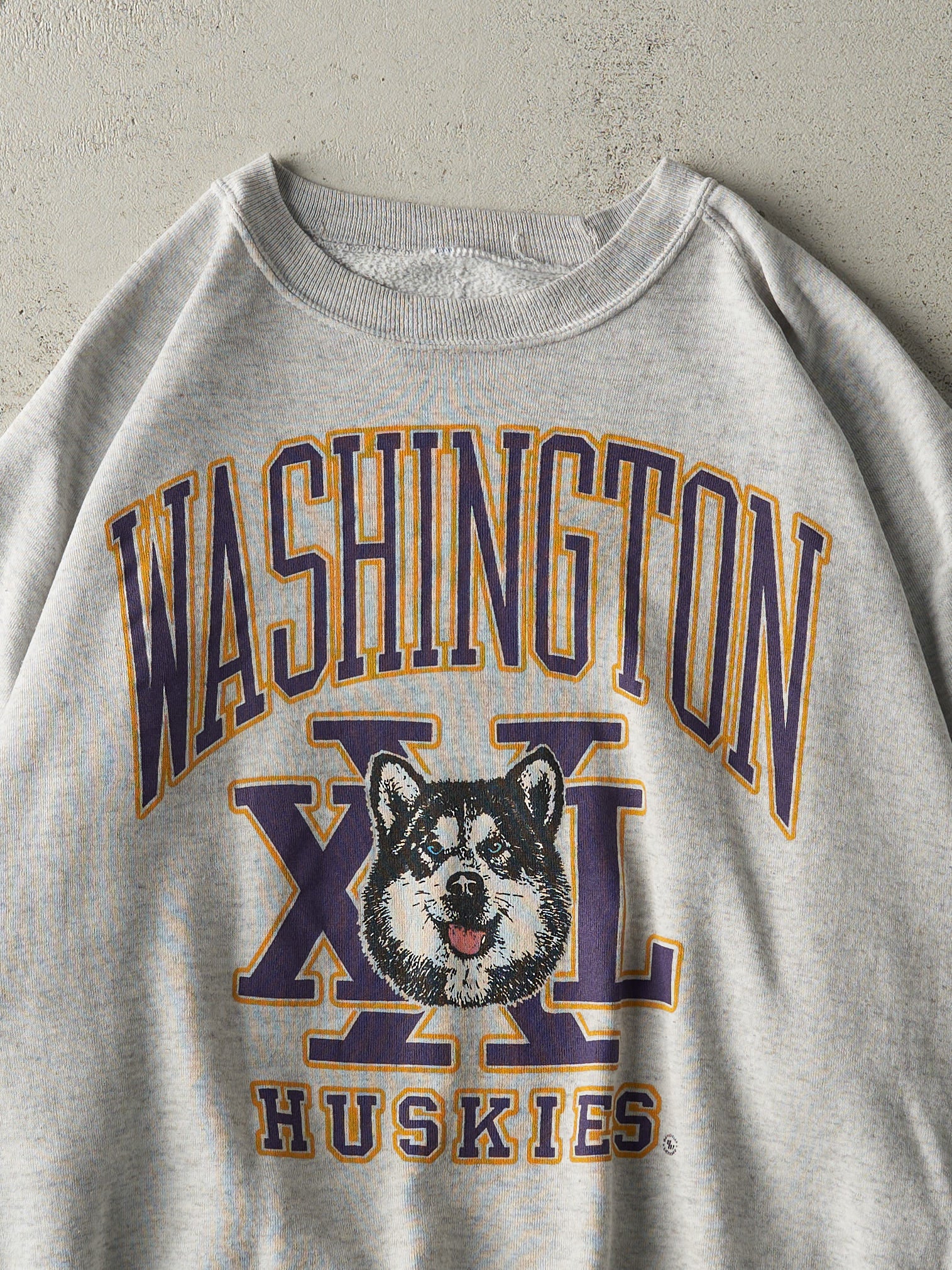 Vintage 90s Heather Grey Washington Huskies Crewneck (XXL)