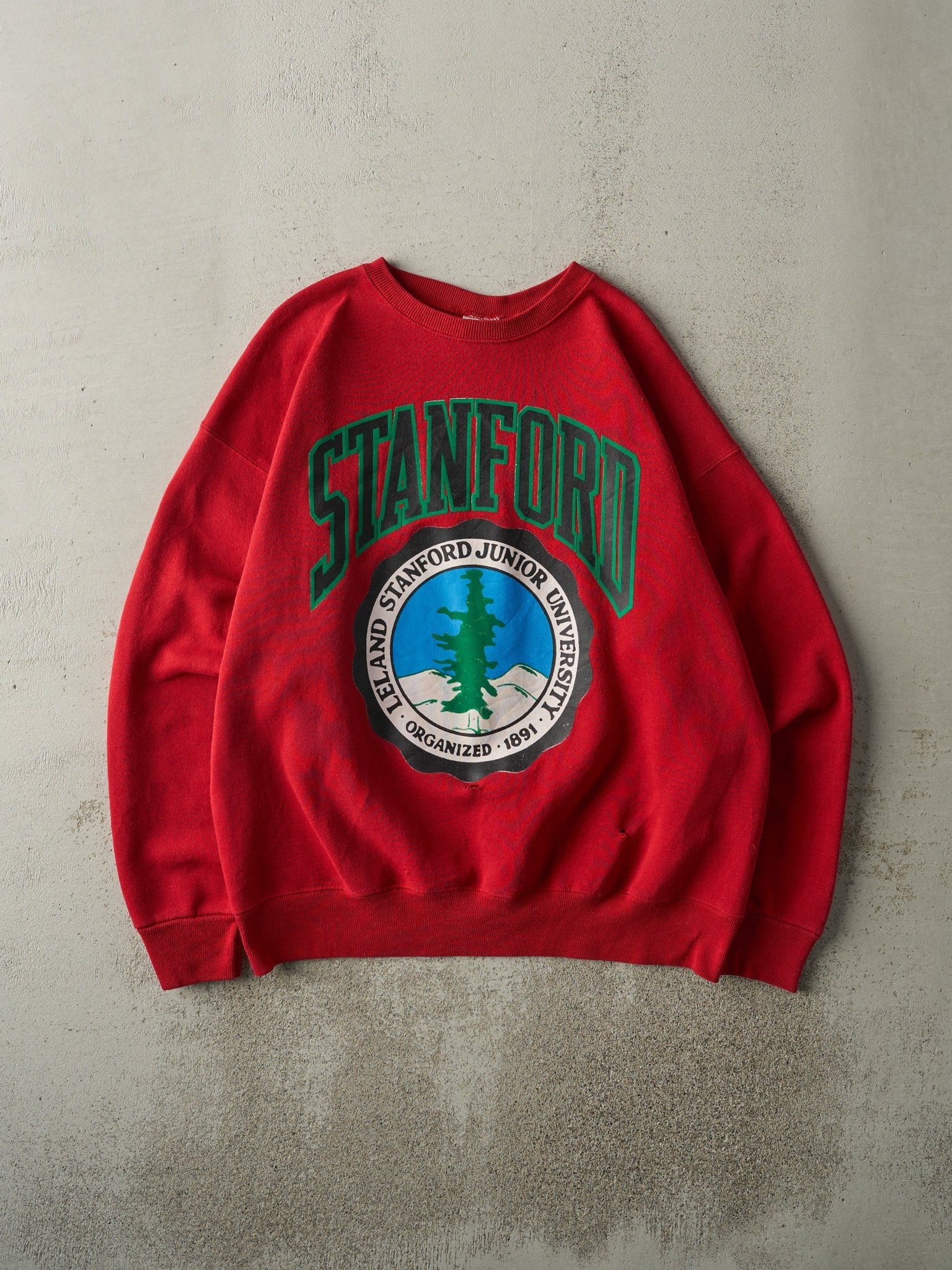 Vintage 90s Red Stanford Jr. University Crewneck (L)