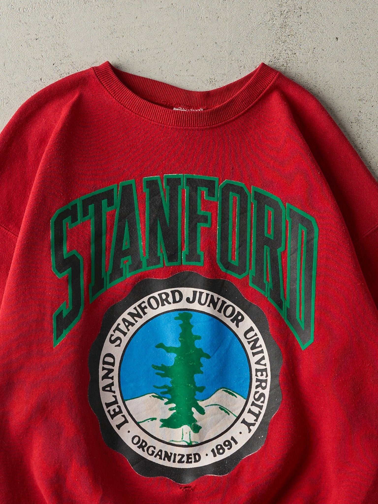 Vintage 90s Red Stanford Jr. University Crewneck (L)