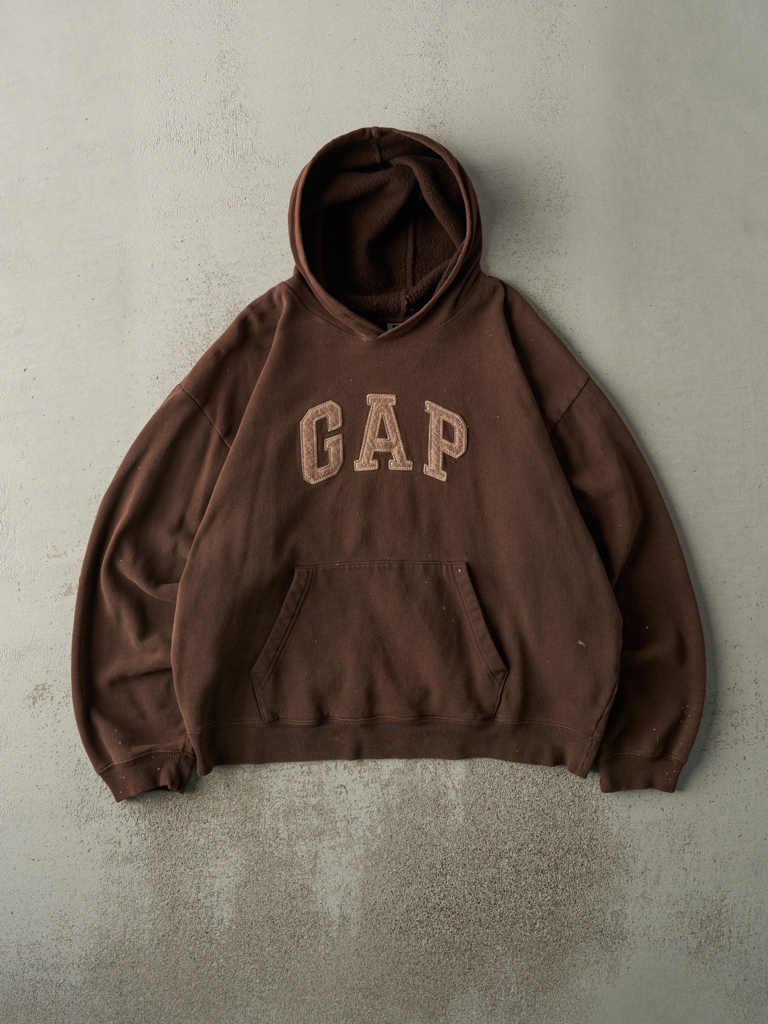 Vintage Y2K Brown Gap Embroidered Hoodie (XL)