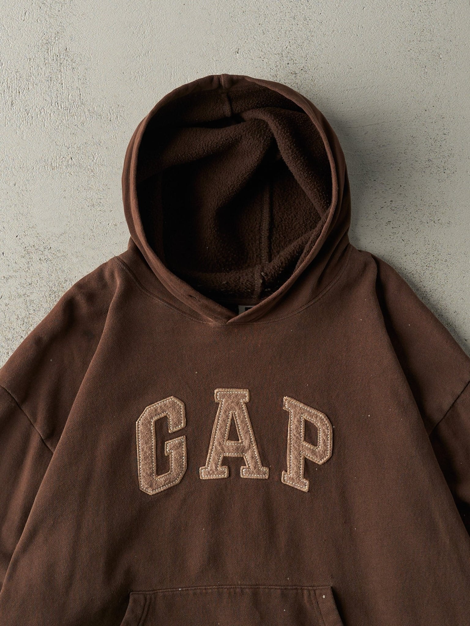 Vintage Y2K Brown Gap Embroidered Hoodie (XL)