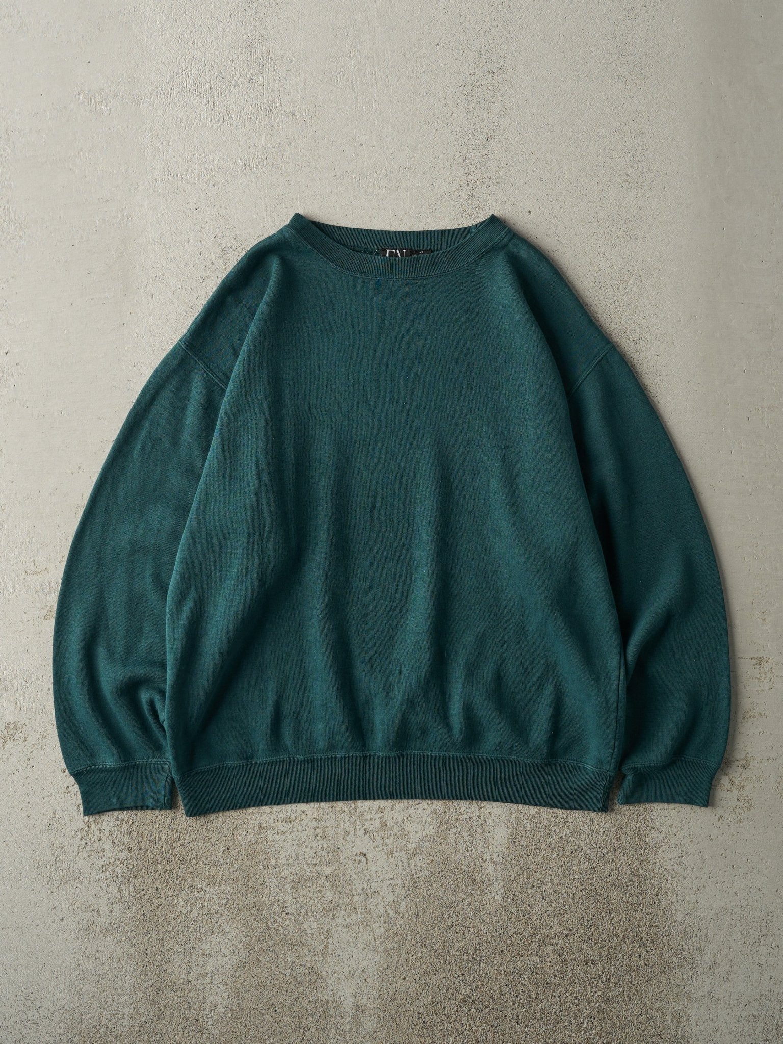 Vintage Y2K Green Blank Crewneck (L)