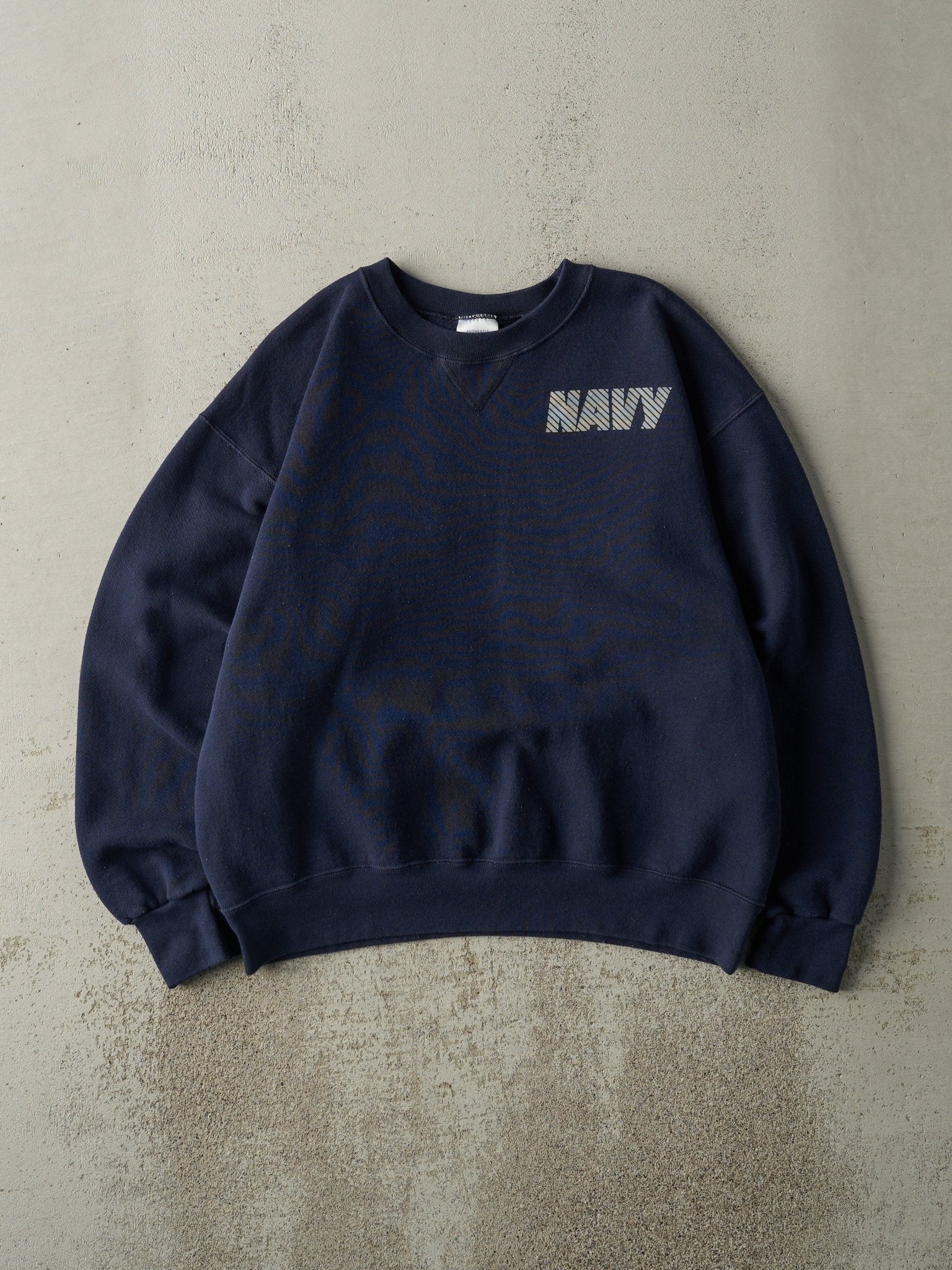 Vintage 90s Navy Blue US Navy Reflective Crewneck (M)