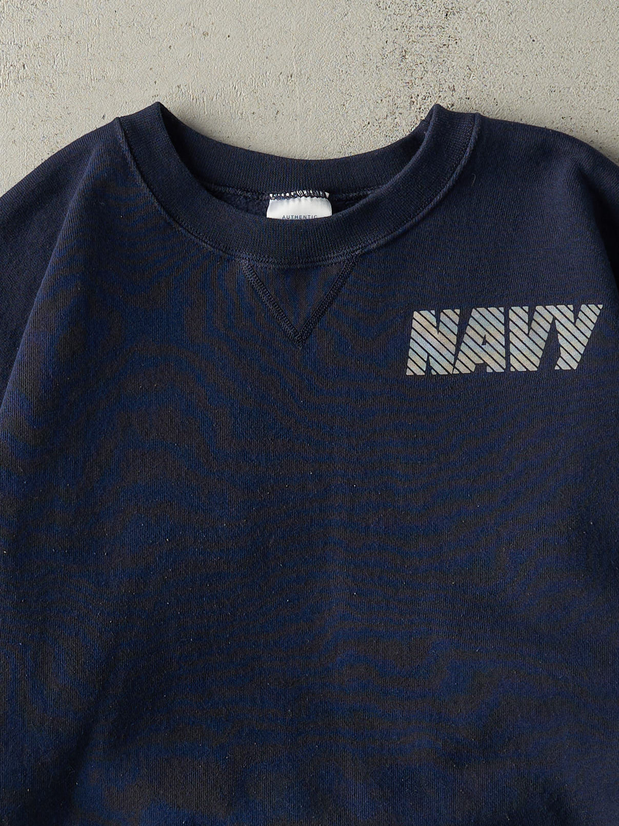 Vintage 90s Navy Blue US Navy Reflective Crewneck (M)