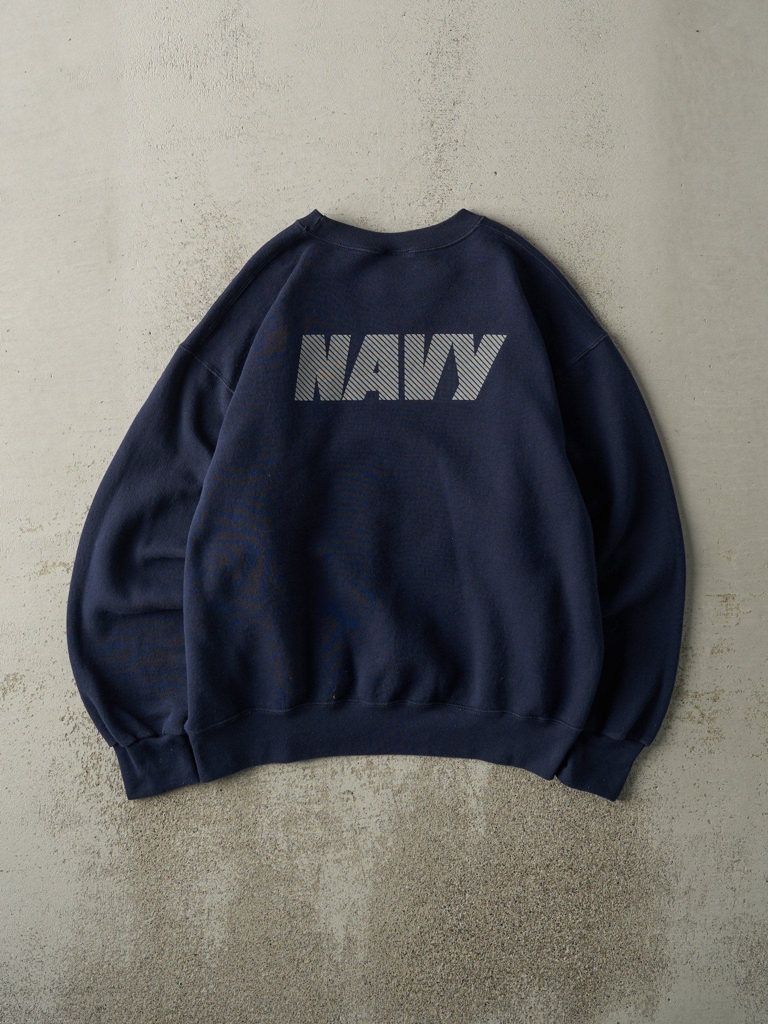 Vintage 90s Navy Blue US Navy Reflective Crewneck (M)