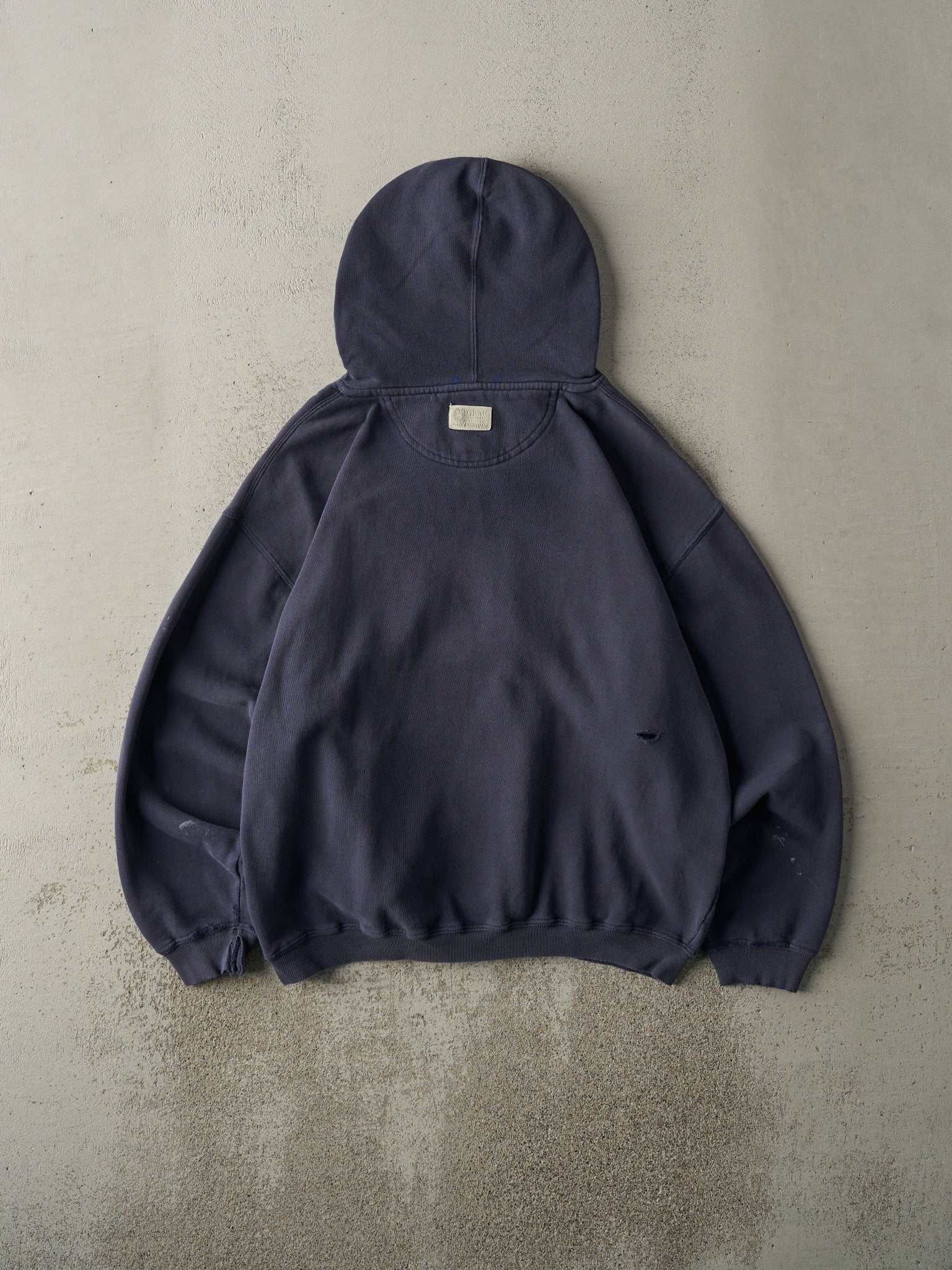 Vintage 90s Navy Blue RIT Boxy Hoodie (L)