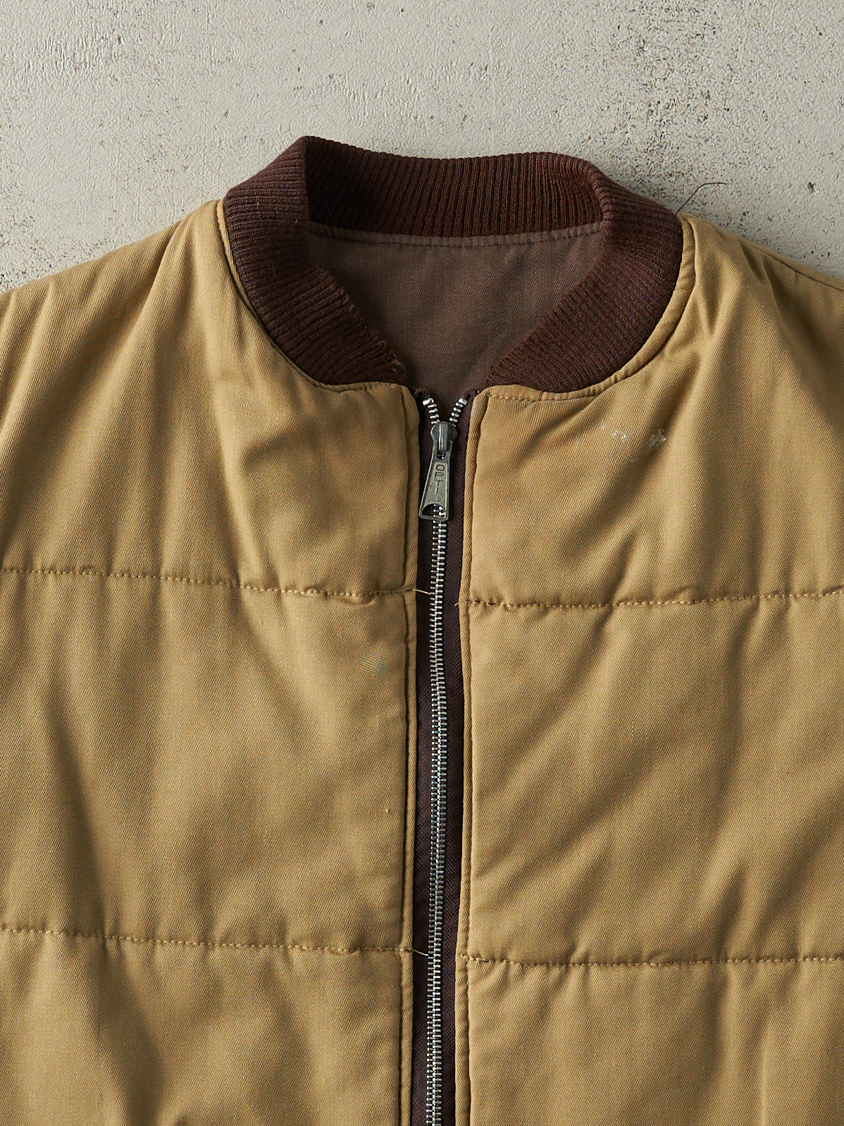 Vintage 70s Beige & Brown Reversible Vest (M)