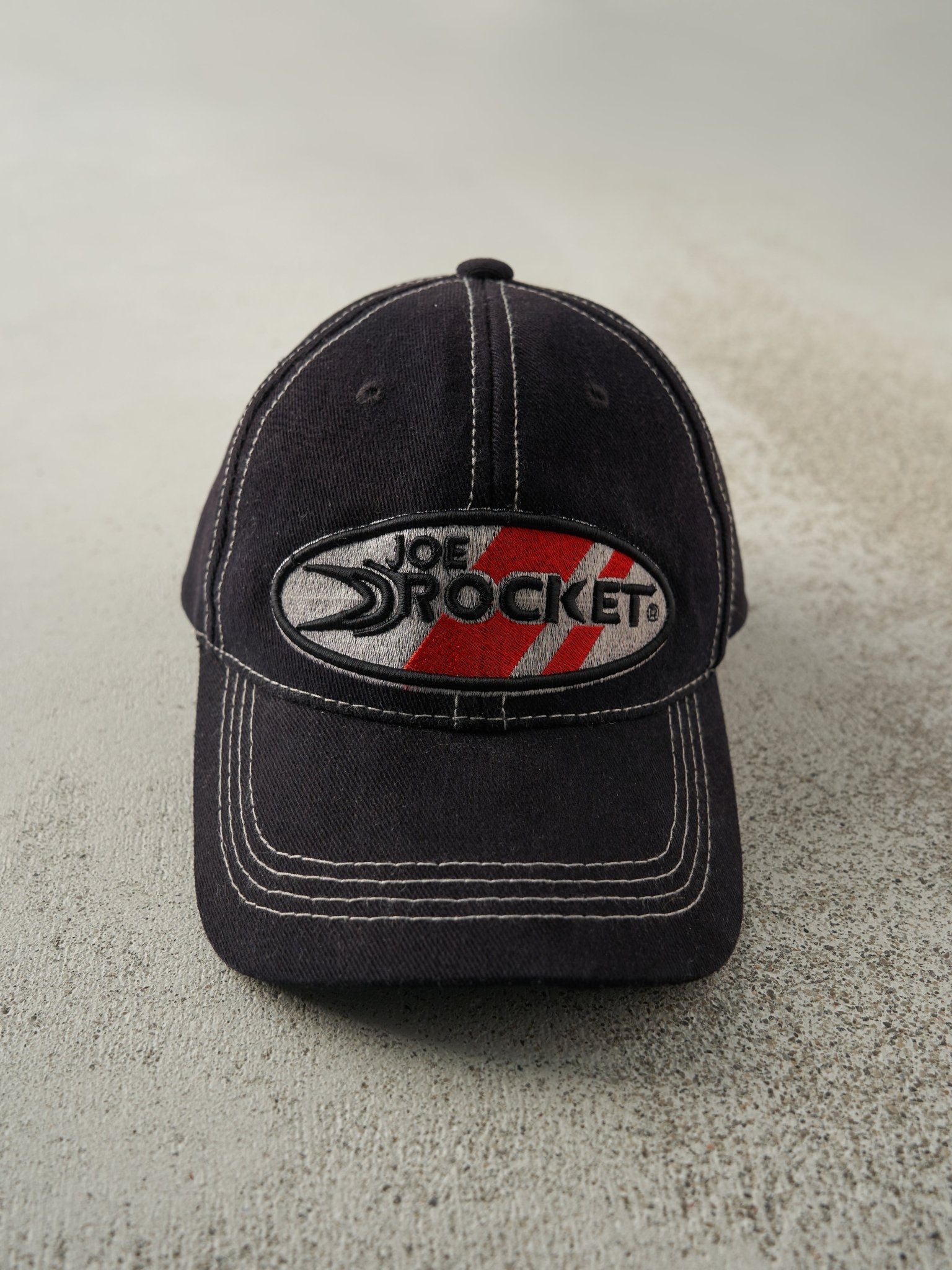 Vintage Y2K Black Joe Rocket Embroidered Velcro Hat