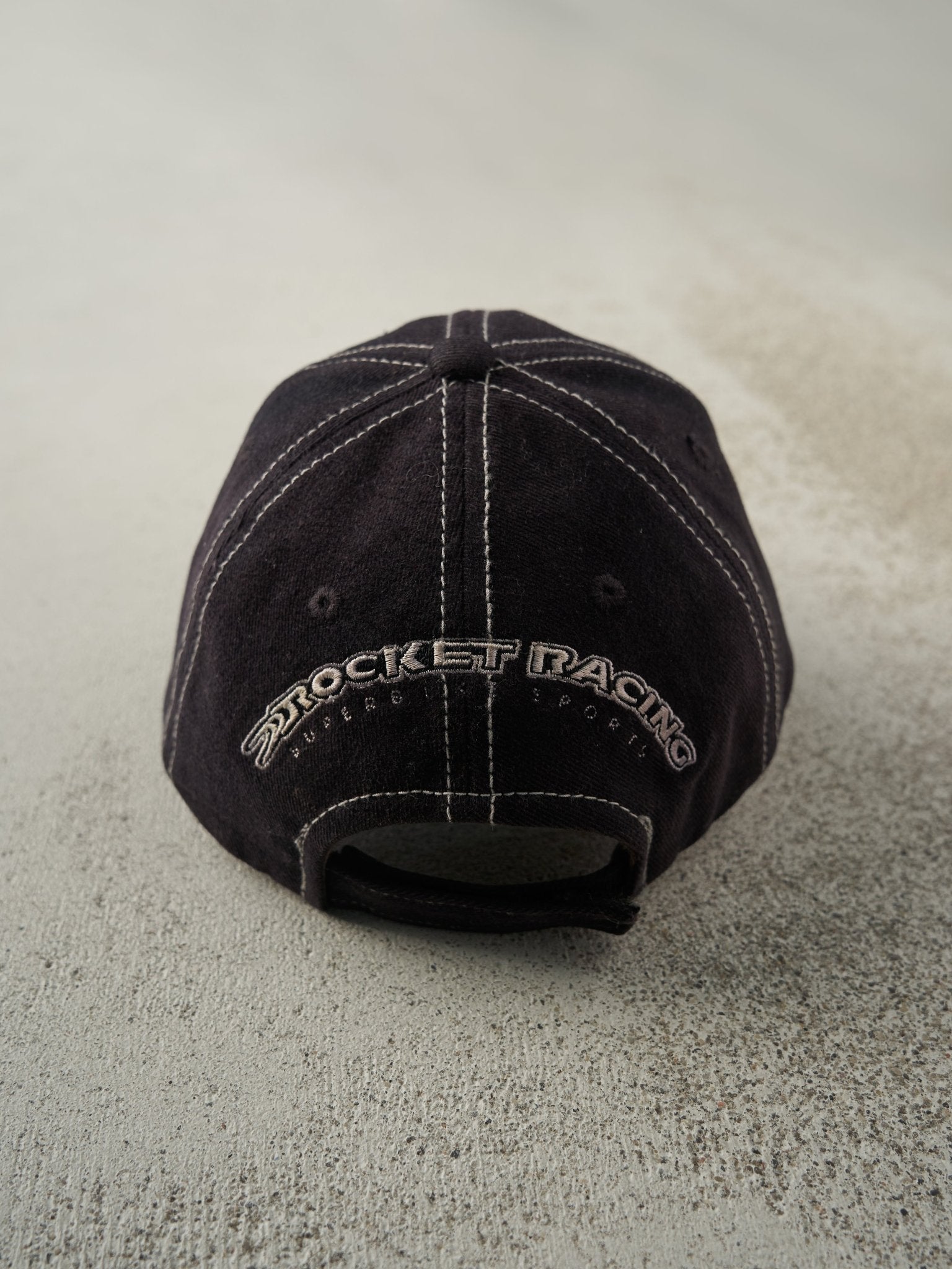 Vintage Y2K Black Joe Rocket Embroidered Velcro Hat