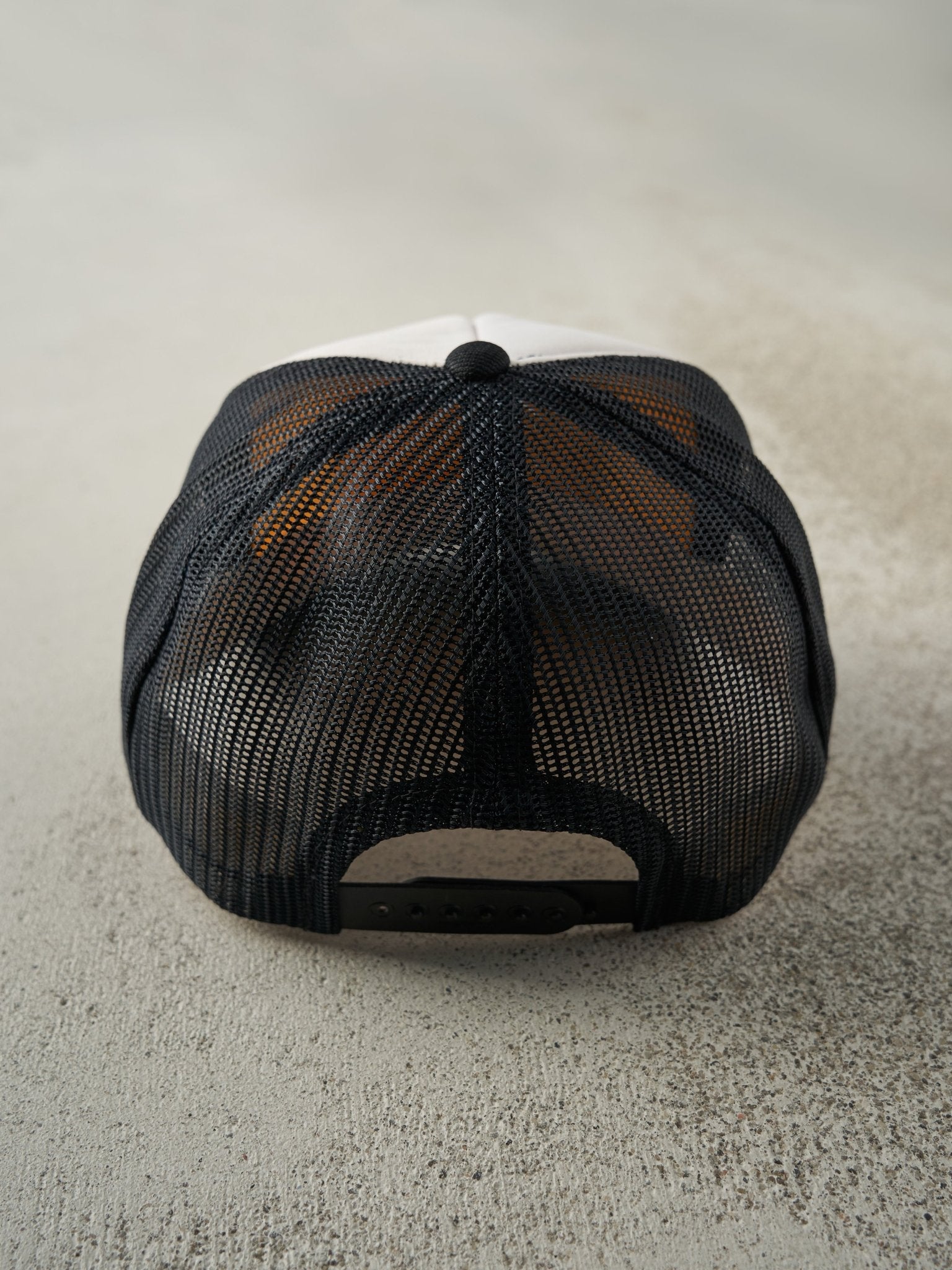 Vintage 80s Black & White Southern Steel Foam Trucker Hat