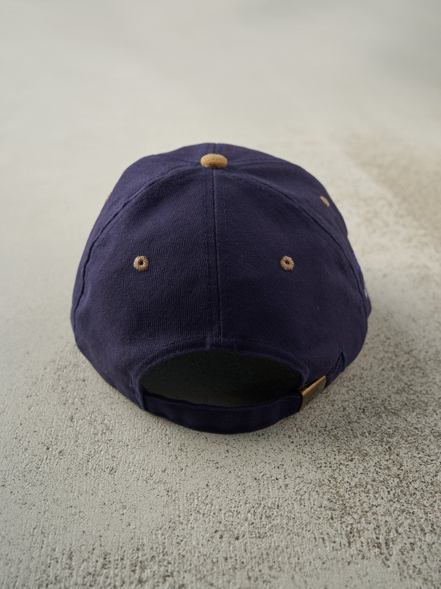 Vintage 90s Navy & Beige Embroidered Precision Strapback Hat