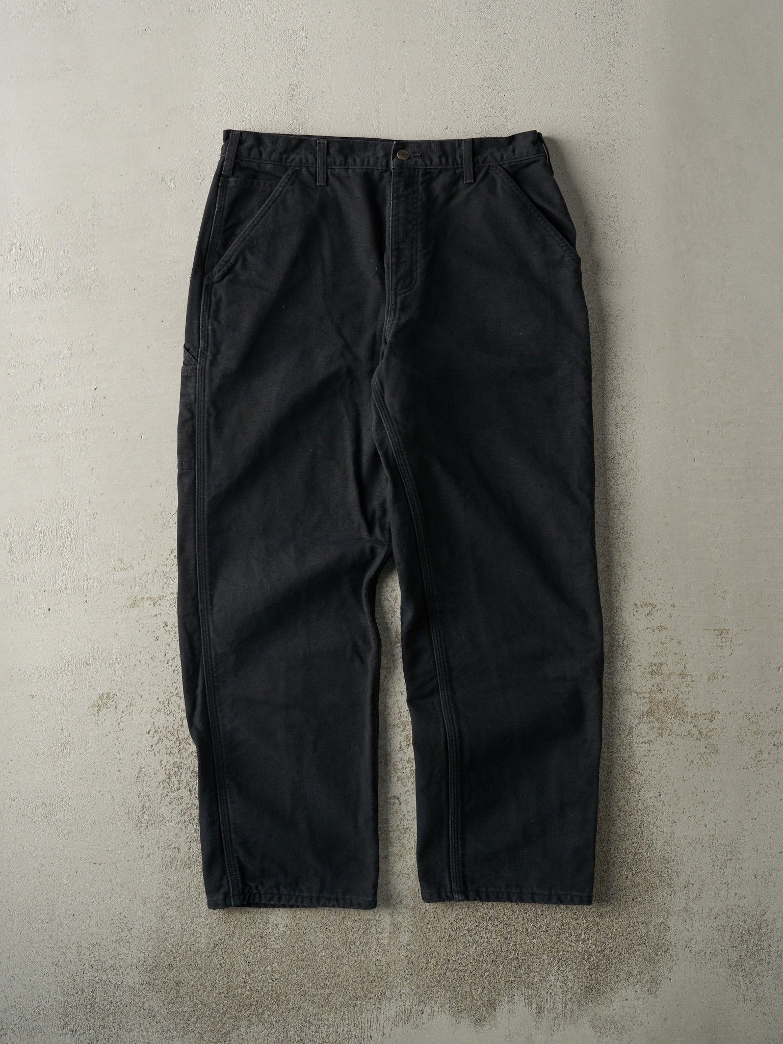 Vintage Y2K Black Carhartt Blanket Lined Carpenter Pants (35x31)