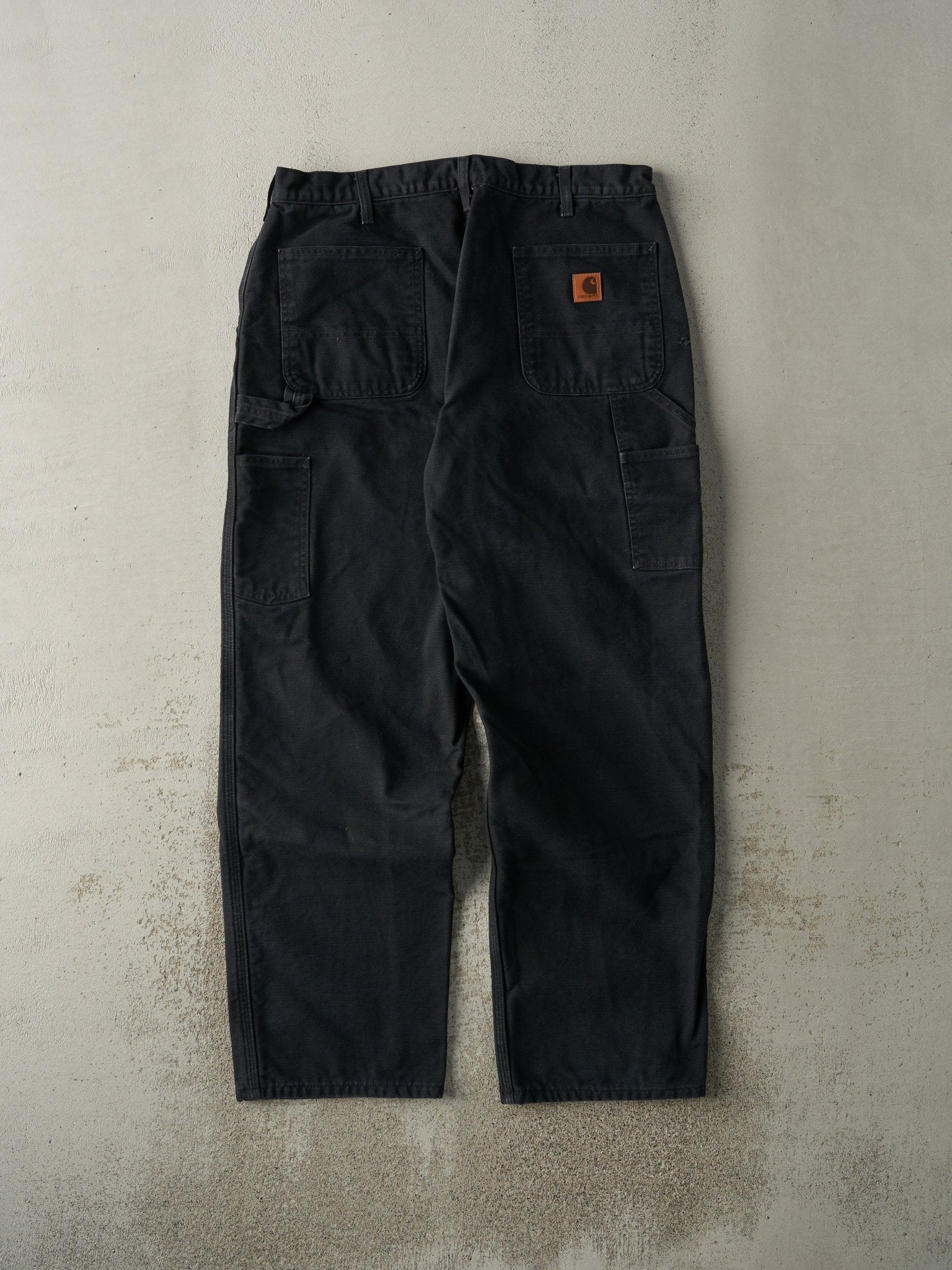 Vintage Y2K Black Carhartt Blanket Lined Carpenter Pants (35x31)