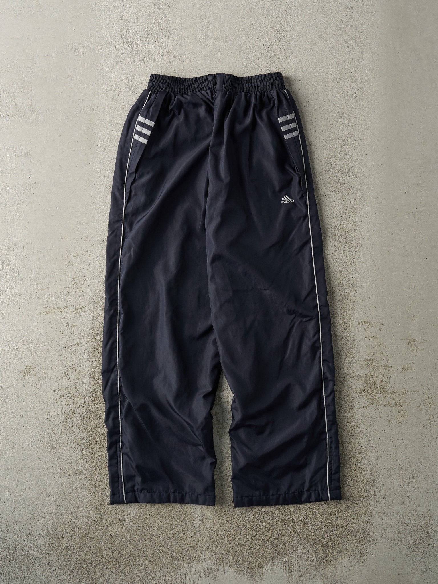 Vintage 90s Navy Blue Adidas Windbreaker Pants (24.5x25.5)