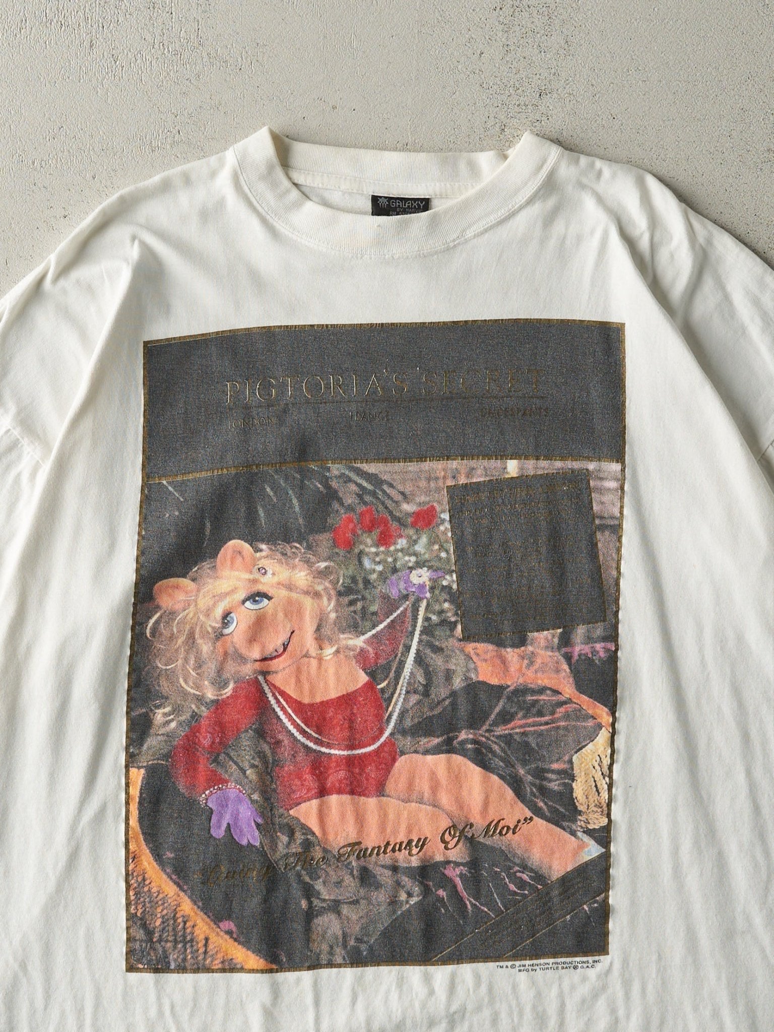 Vintage 90s White Sesame Street Pigtoria's Secret Tee (XXL/XXXL)