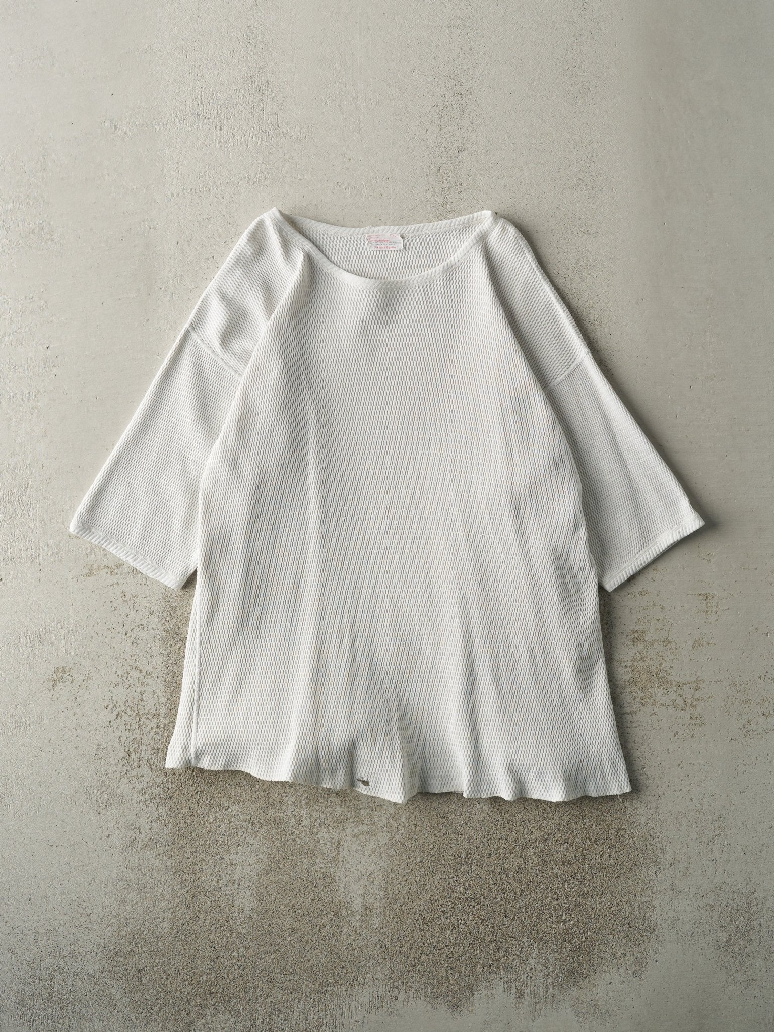 Vintage 90s White Thermal 3/4 Sleeve (M/L)