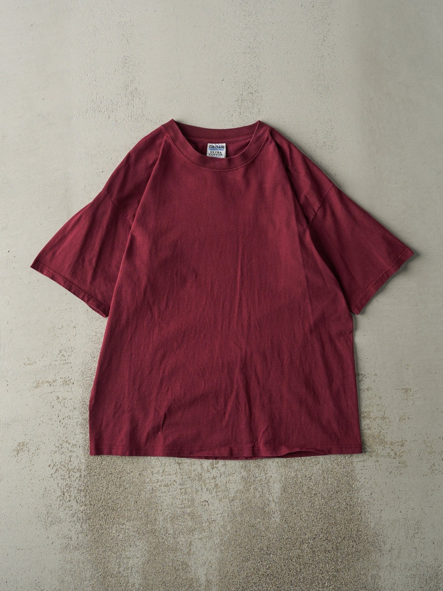 Vintage 90s Burgundy Blank Tee (L)