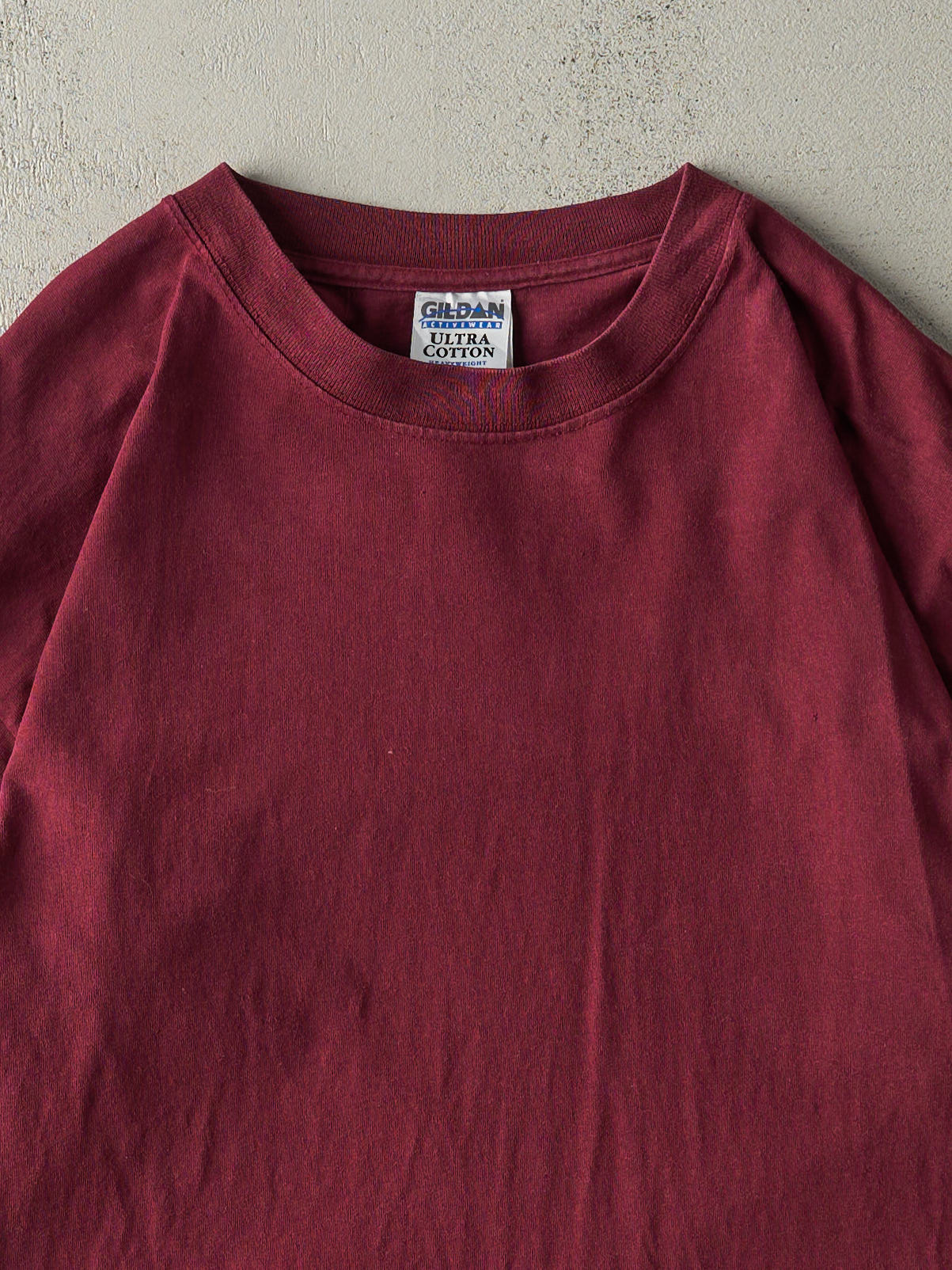 Vintage 90s Burgundy Blank Tee (L)