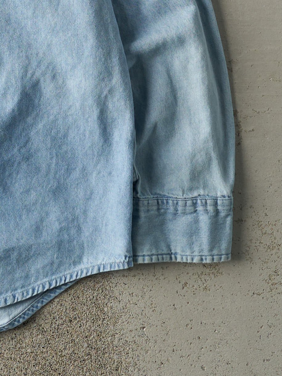 Vintage 90s Light Wash Denim Button Up (L/XL)