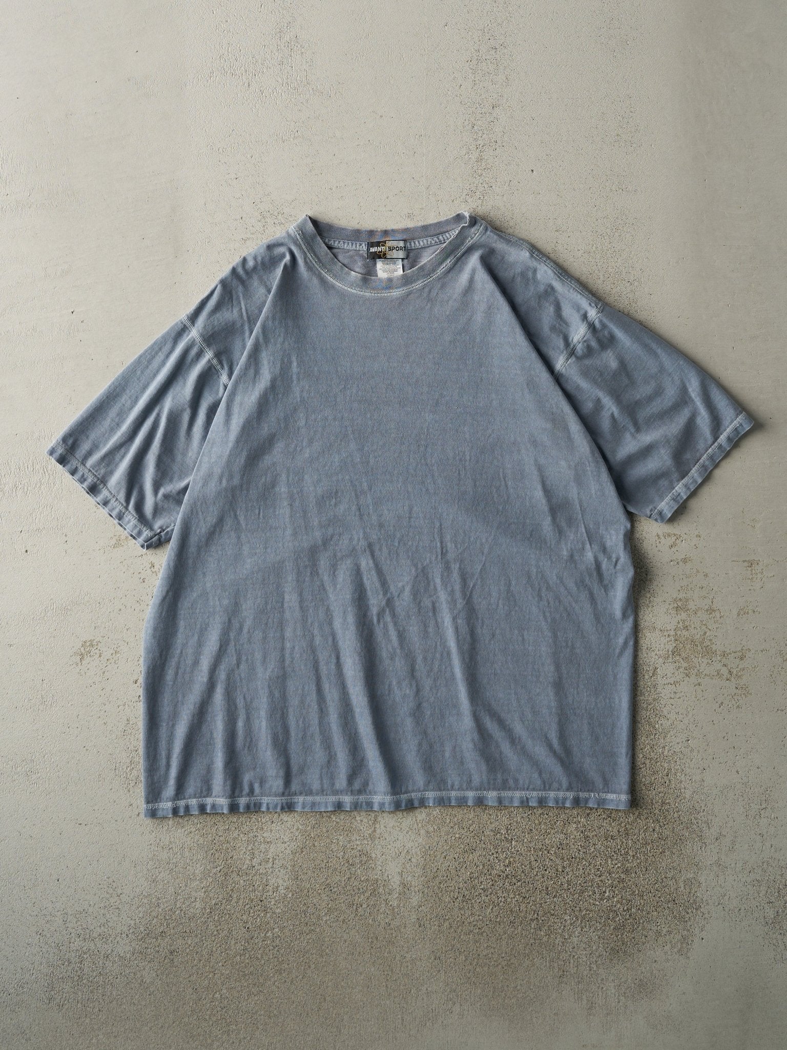 Vintage 90s Washed Blue Blank Tee (L)